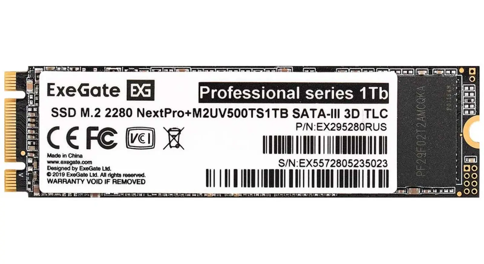 SSD накопитель ExeGate M.2 2280 1Tb NextPro+ M2UV500TS1TB SATA-III (EX295280RUS)
