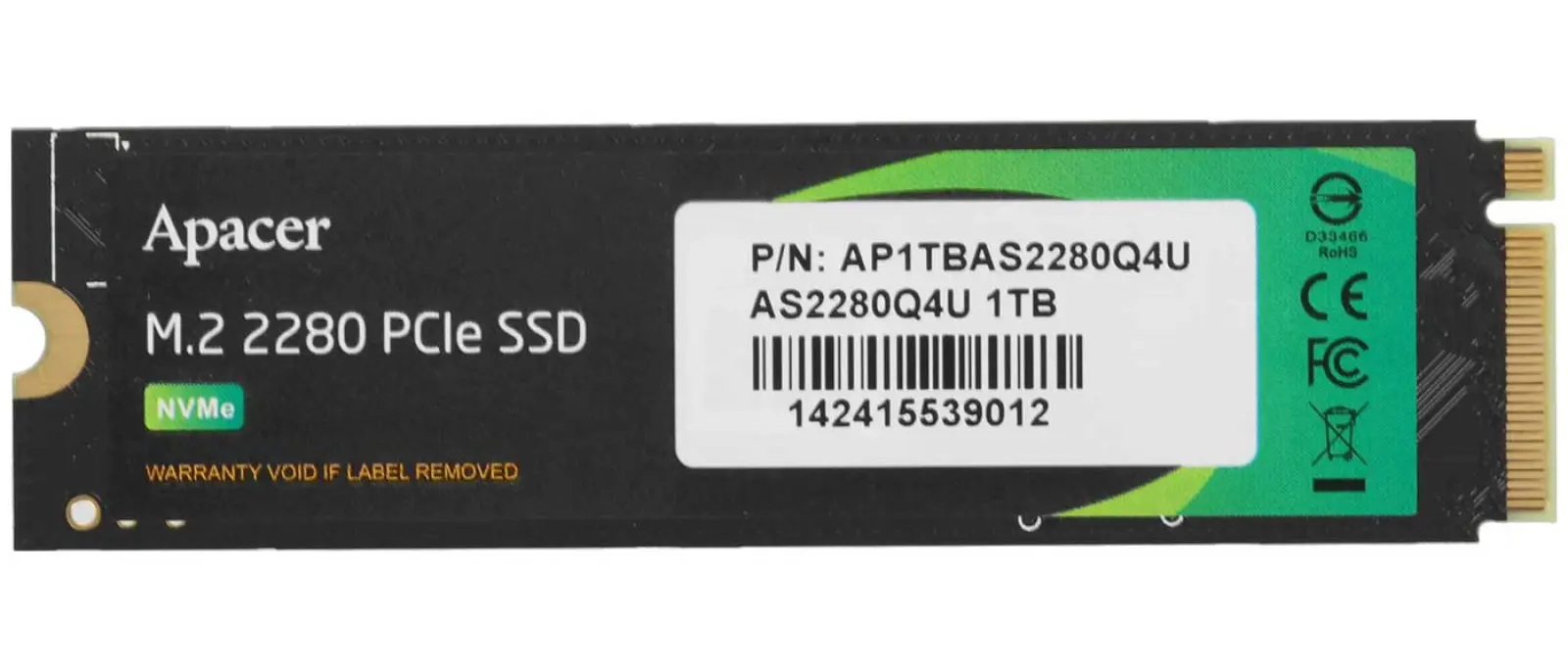 SSD накопитель Apacer M.2 AS2280Q4U 1024 Гб PCIe 4.0 (AP1TBAS2280Q4U-1)