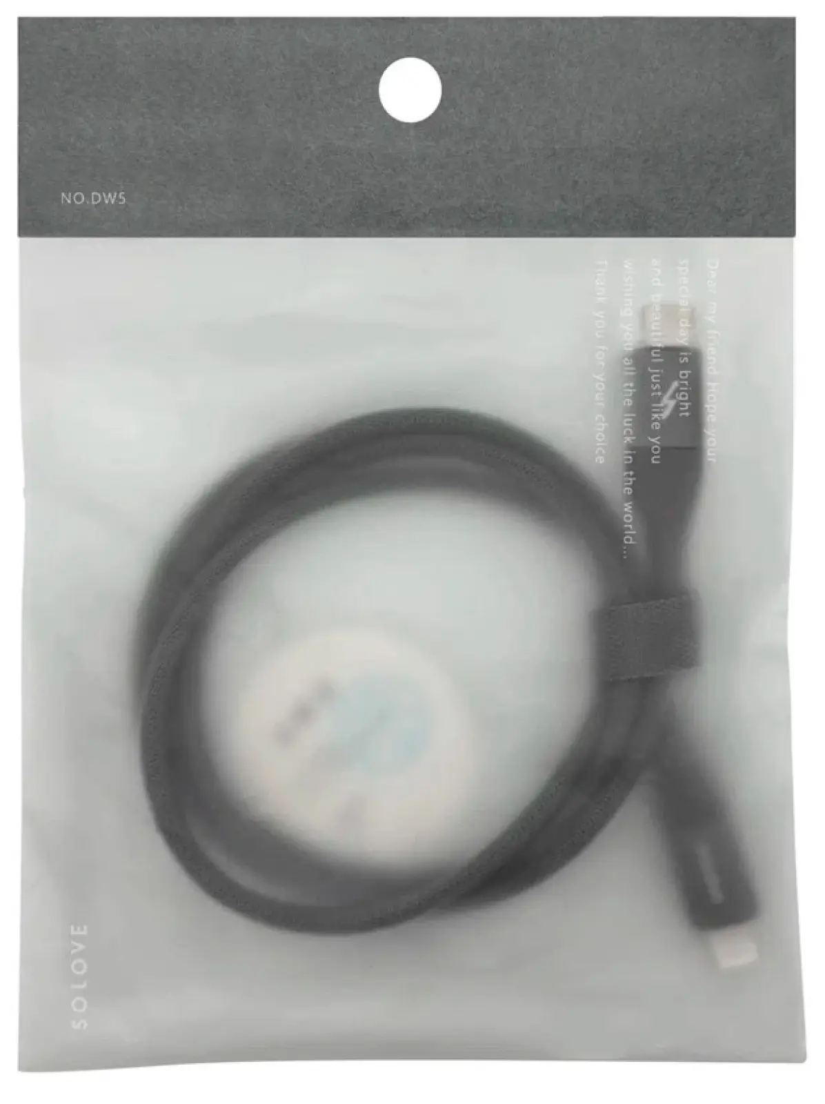 Кабель Solove Type-C/Lightning, 100 см, 20W, PD, 3А, нейлоновая оплетка, DW5 (RUS) техпак темно-серый