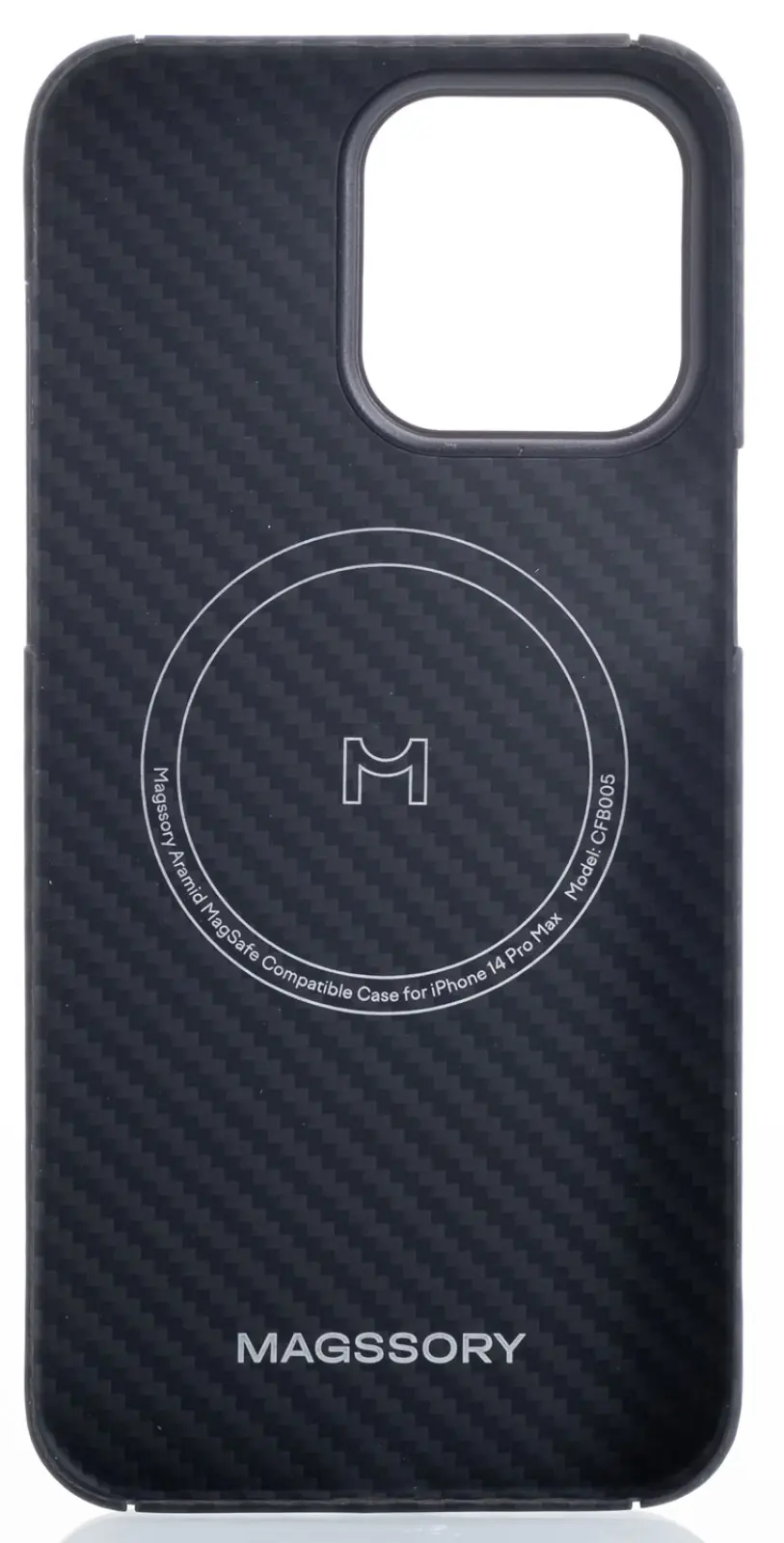 Чехол для мобильного телефона Magssory для iPhone 14 Pro Max, кевлар (арамид), с магнитами, совместимый с MagSafe (CFB005 черный)