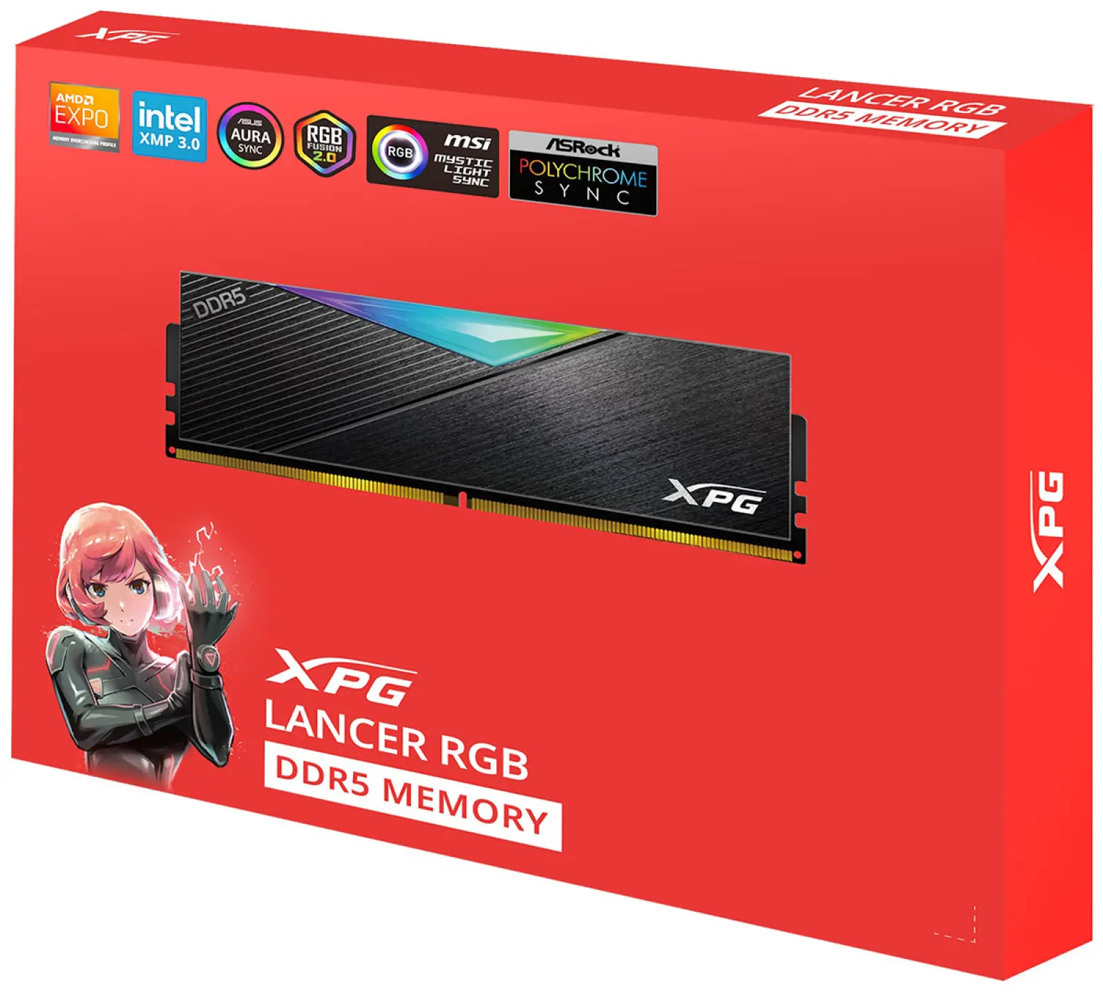Оперативная память Adata DDR5 32Gb (2x16Gb) 6800MHz XPG Lancer RGB (AX5U6800C3416G-DCLARBK)