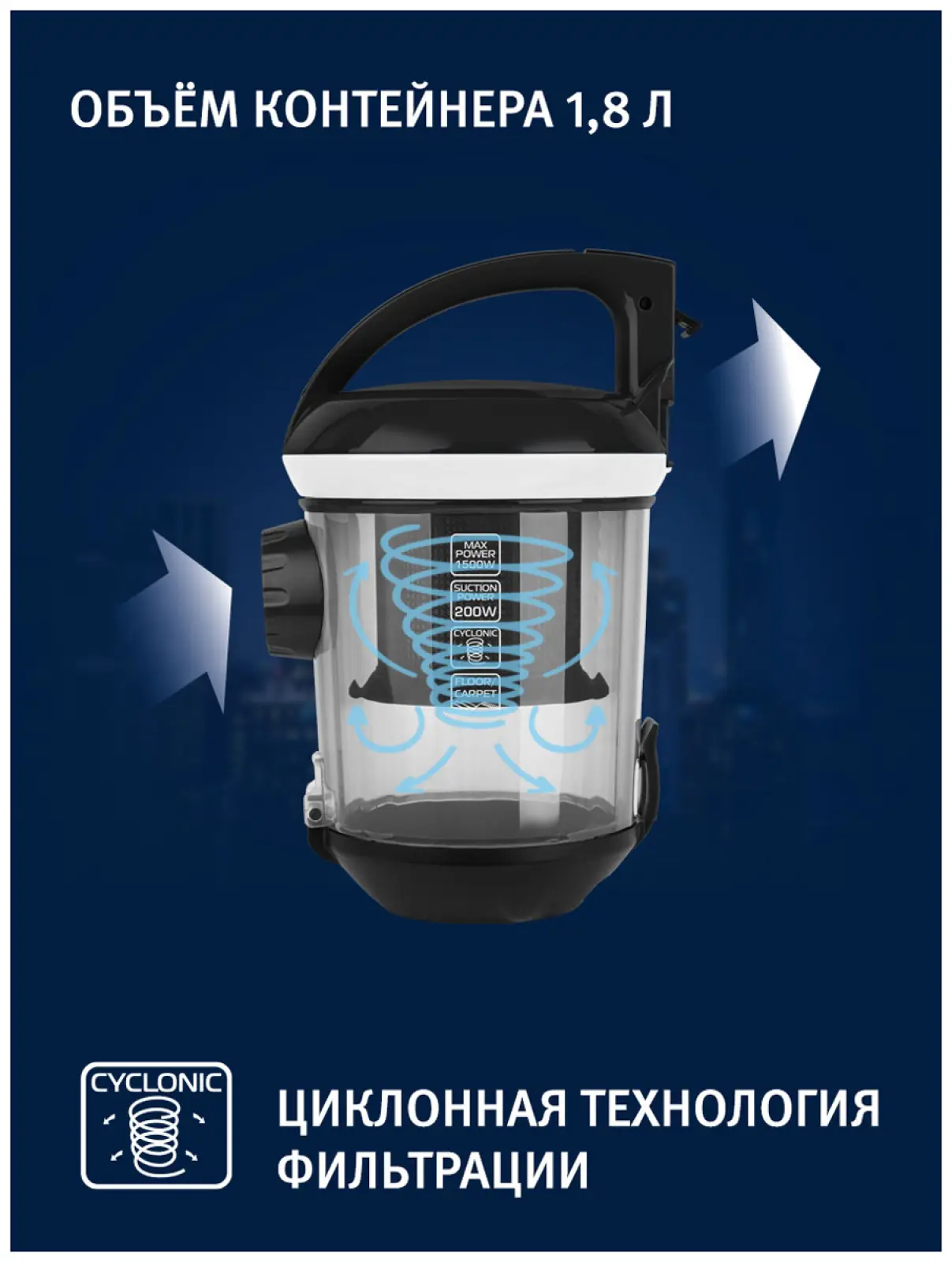 Пылесос напольный Vitek Metropolis VT-8142