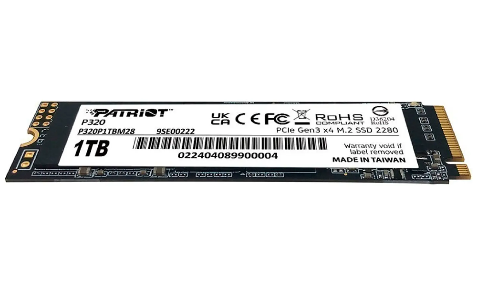 SSD накопитель Patriot Memory M.2 1024GB P320 (P320P1TBM28)