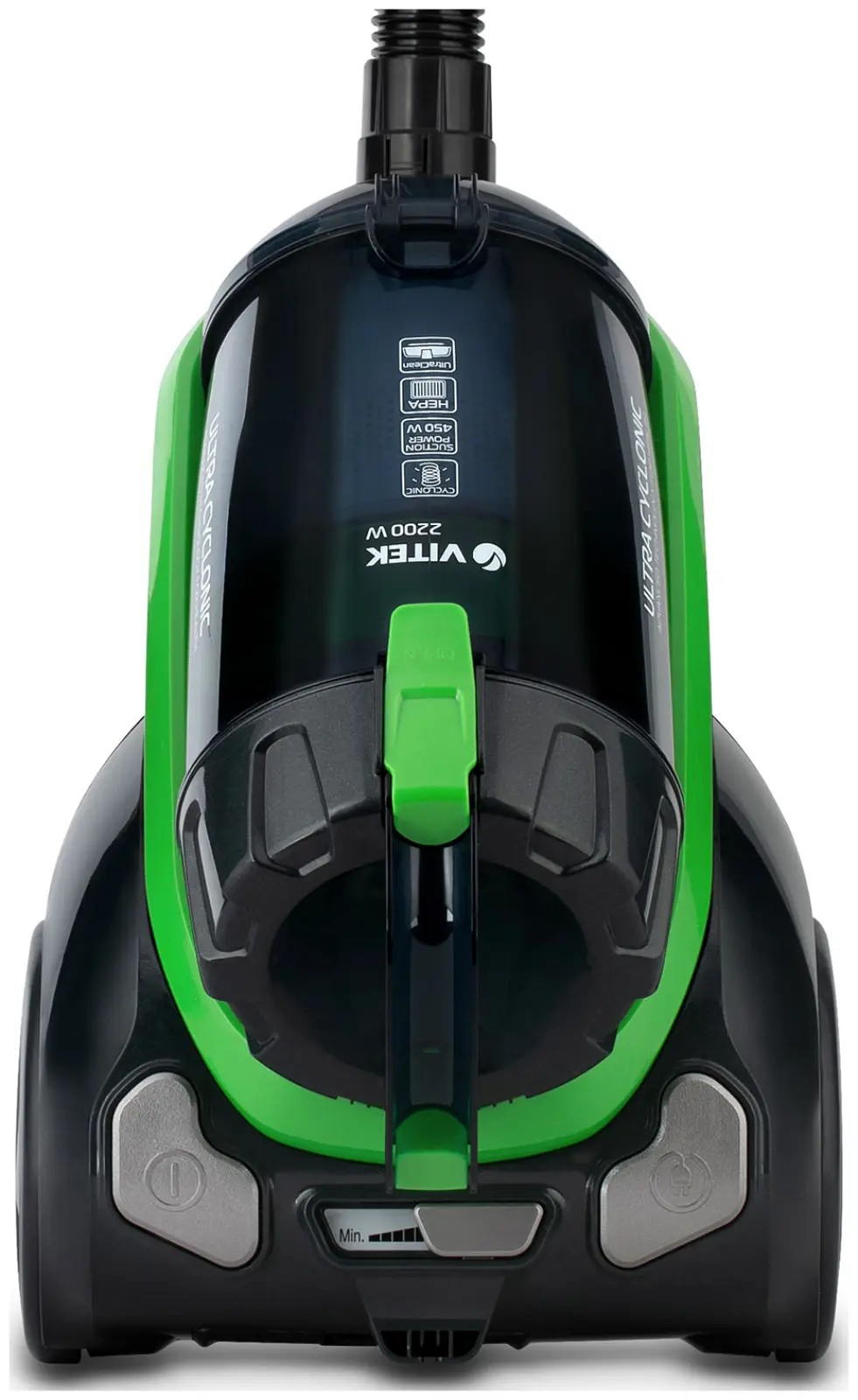 Пылесос напольный Vitek VT-8130, черный/зеленый