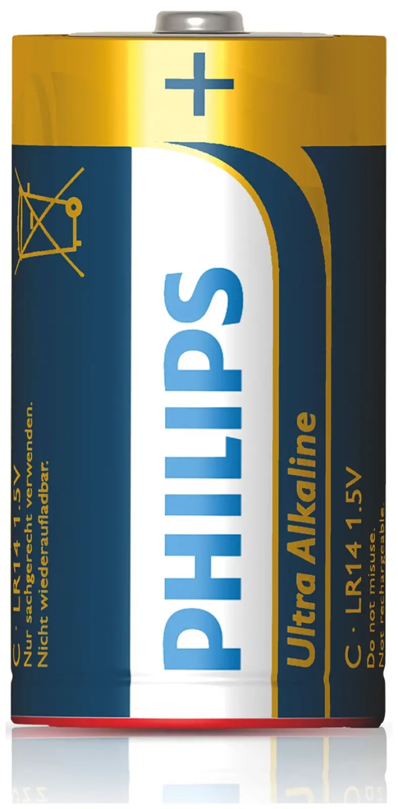 Батарейка Philips Ultra Alkaline, щелочная, 2C, в блистере (LR14E2B/97)