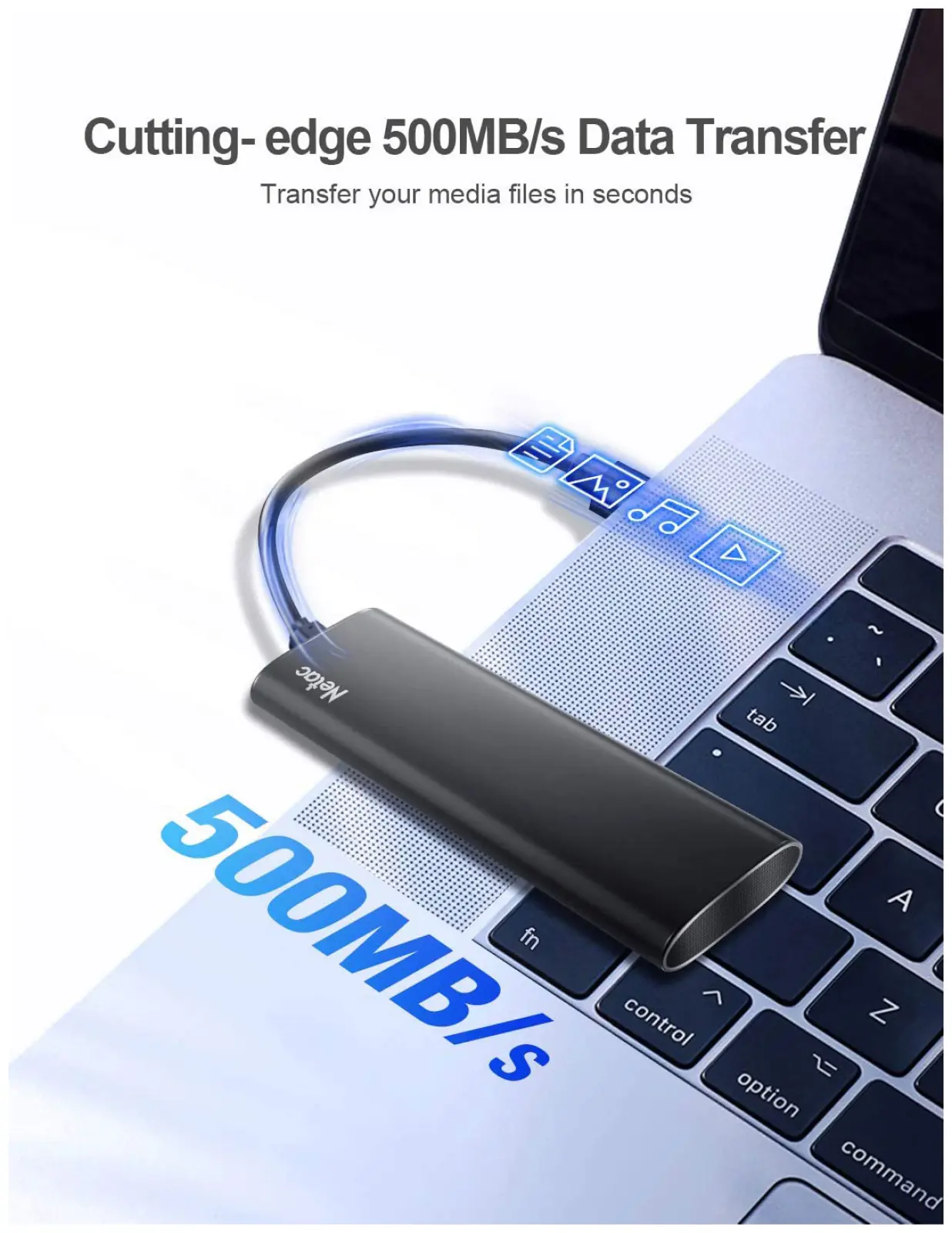 Внешний SSD диск Netac 500Gb Z SLIM (NT01ZSLIM-500G-32BK)