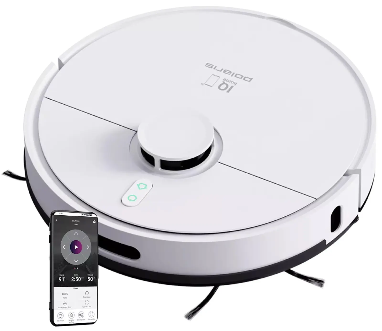 Робот-пылесос Polaris PVCR 4500 WIFI IQ Home, сухая и влажная уборка, белый
