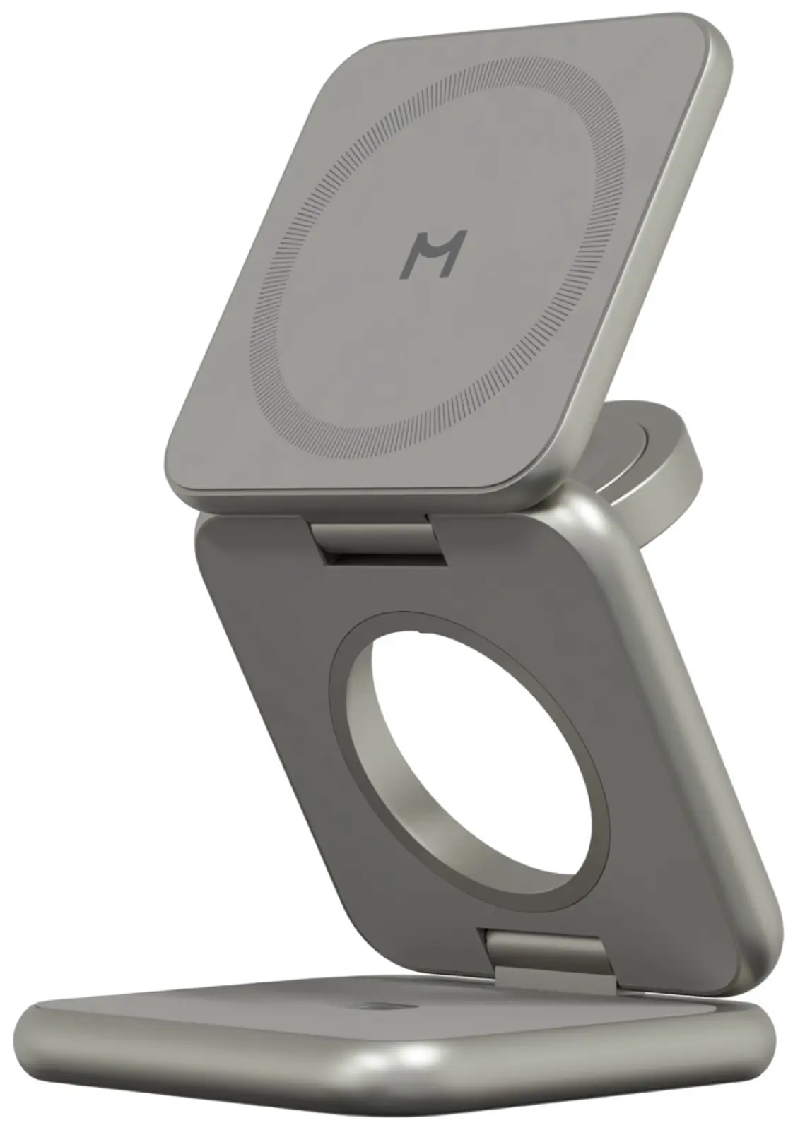 Складное беспроводное зарядное устройство Magssory Fold Pro, 3 в 1, с магнитами, совместимое с Qi2 (titan WCH063)