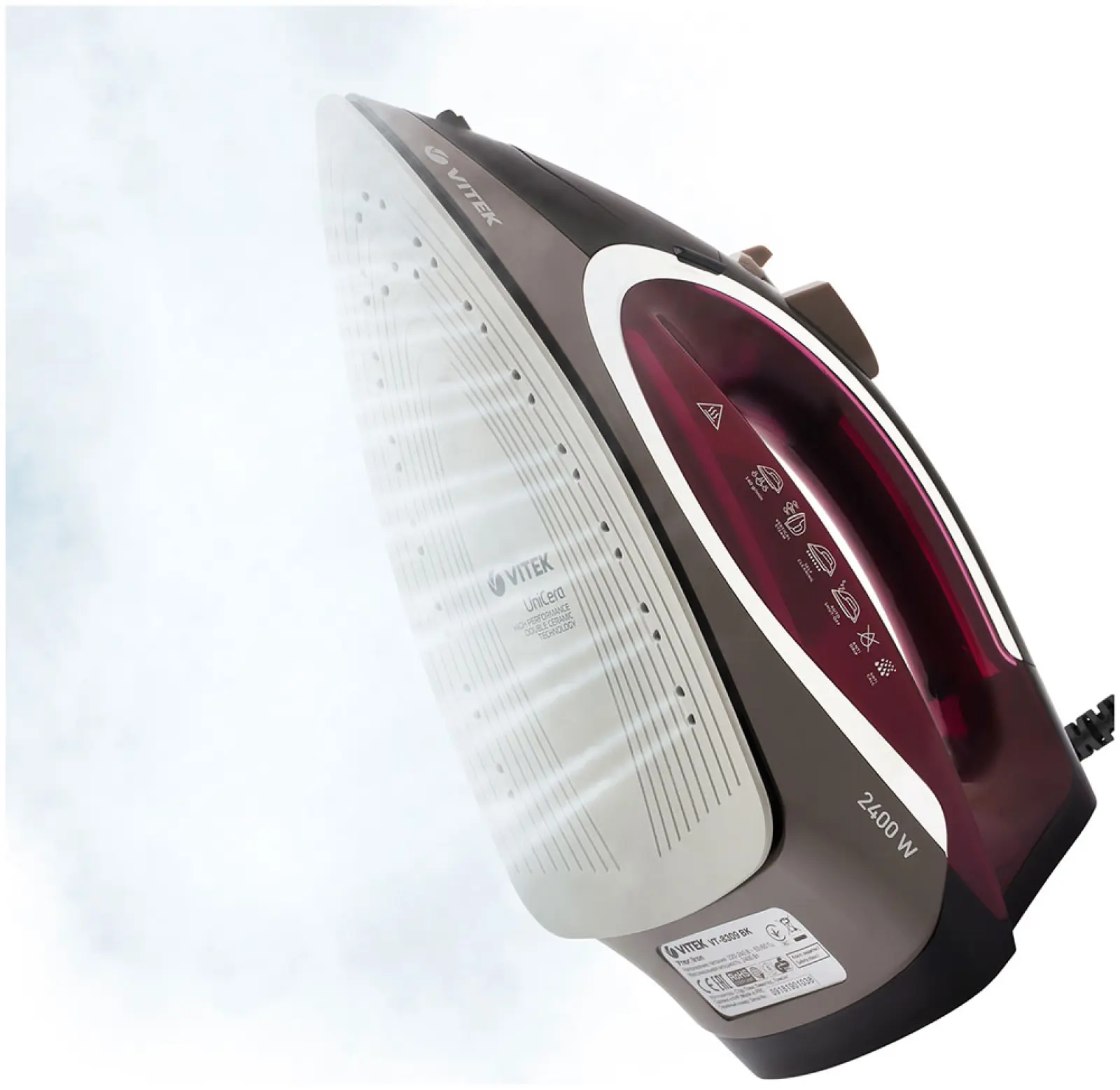 Утюг Vitek VT-8309, черный/коричневый/бордовый