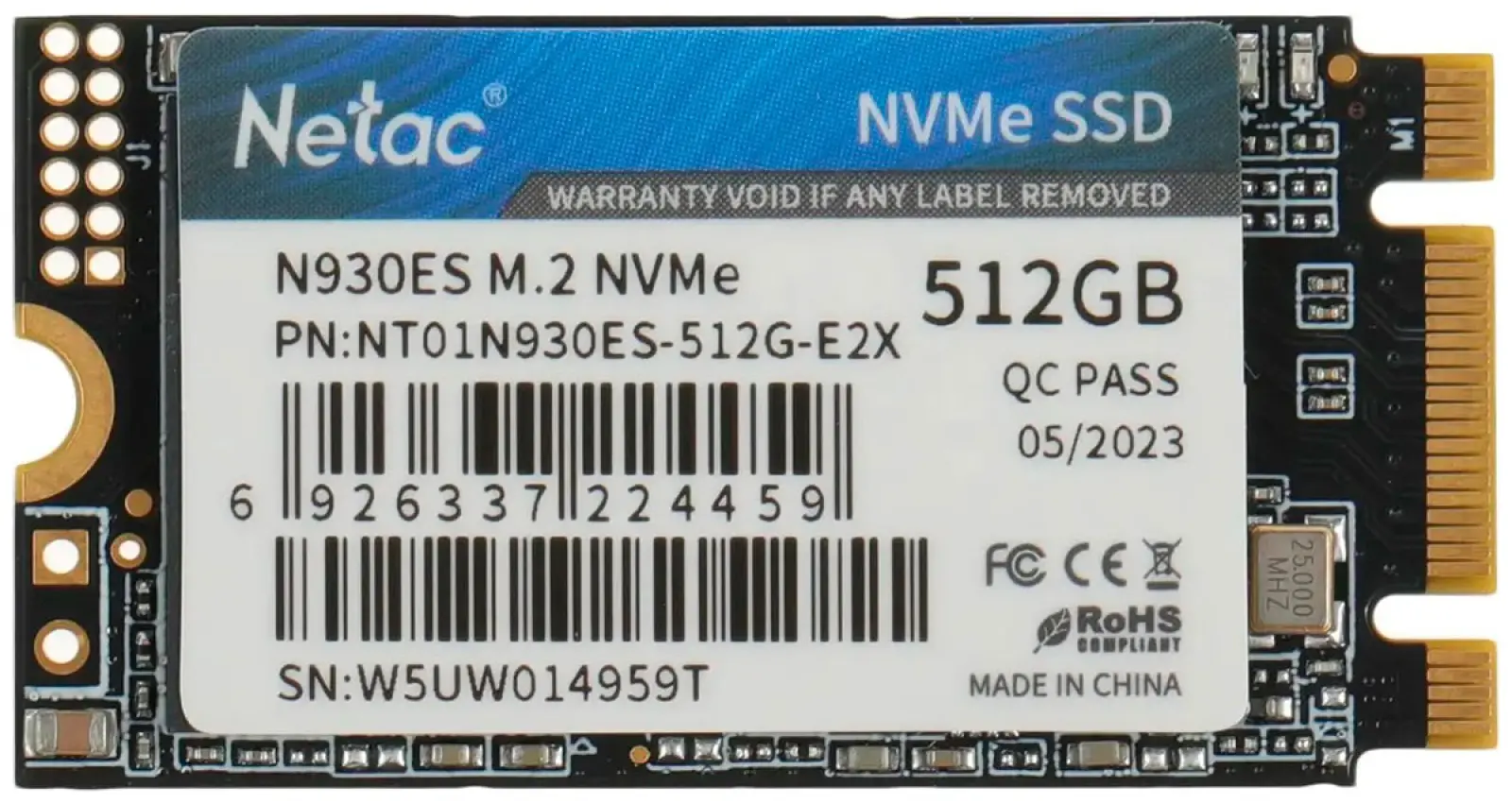 SSD накопитель Netac M.2 N930ES 512 Гб PCIe (NT01N930ES-512G-E2X)