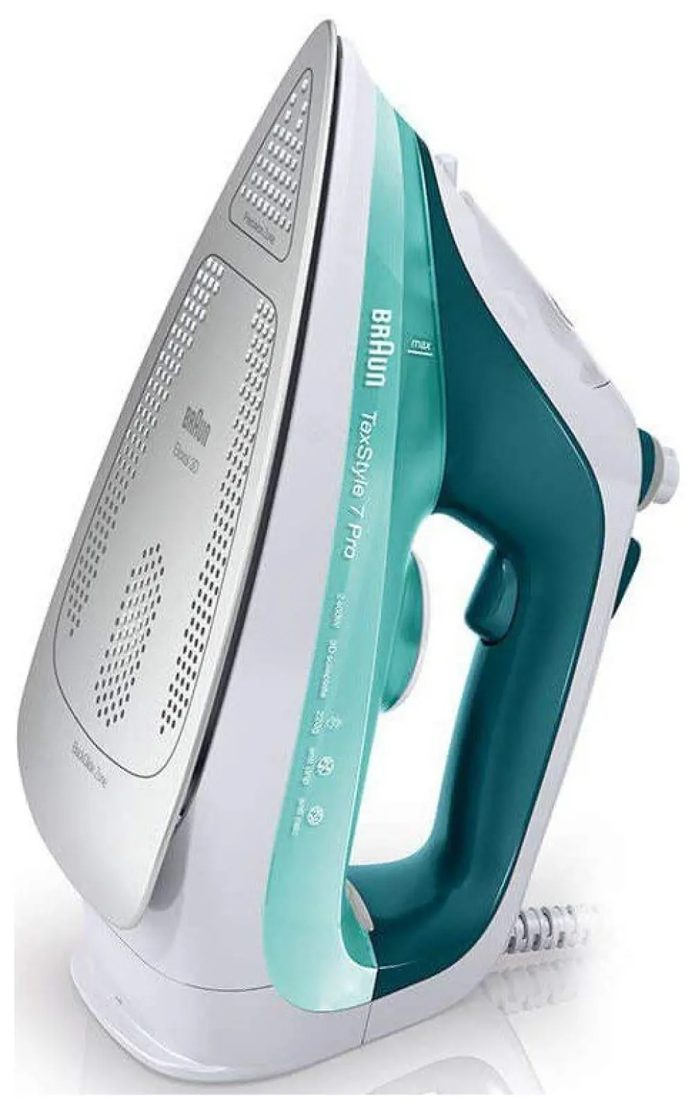 Утюг Braun SI 7042 GR TexStyle 7, мощность 2400 Вт, вертикальное отпаривание, зеленый