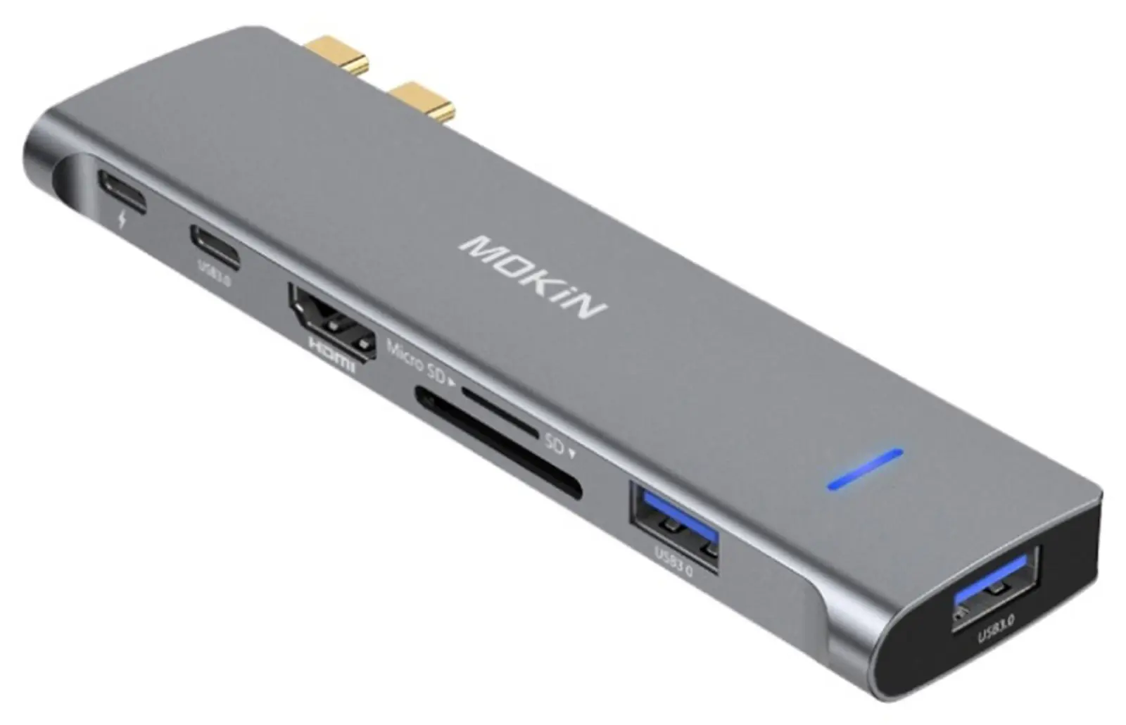 Универсальный адаптер Mokin MOUC2206, HDMI, USB C, USB A x 2, USB C PD, RJ45, SD/Micro SD, Type C