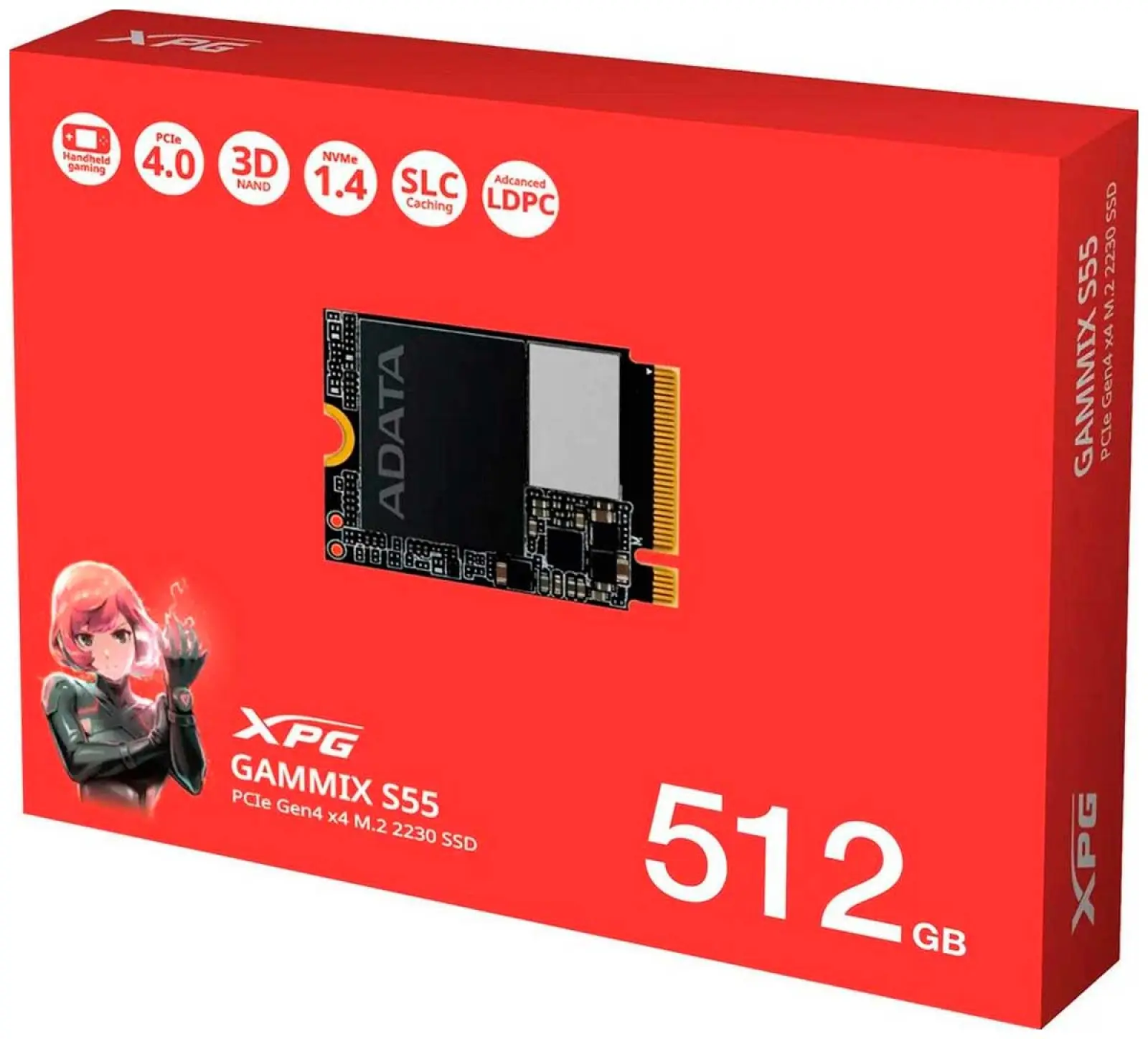 SSD накопитель Adata M.2 512 Гб XPG GAMMIX S55 PCIe 4.0 (SGAMMIXS55-512G-C)