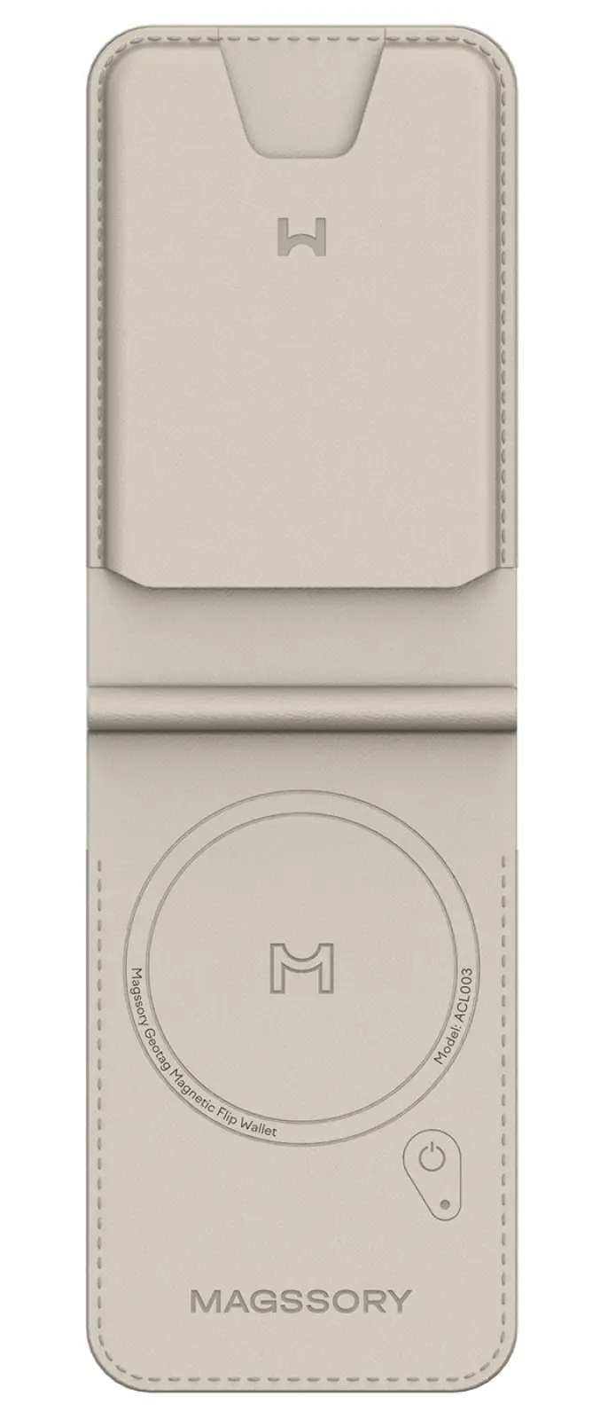 Кошелек-кардхолдер Magssory Geotag Magnetic Flip Wallet, совместимый с MagSafe и Find My, ivory (ACL003)