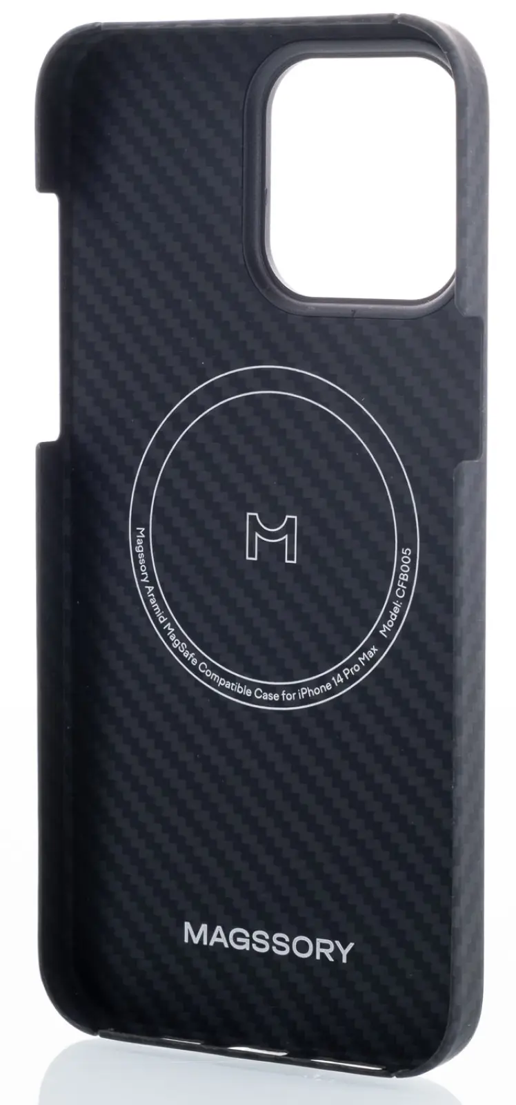 Чехол для мобильного телефона Magssory для iPhone 14 Pro Max, кевлар (арамид), с магнитами, совместимый с MagSafe (CFB005 черный)