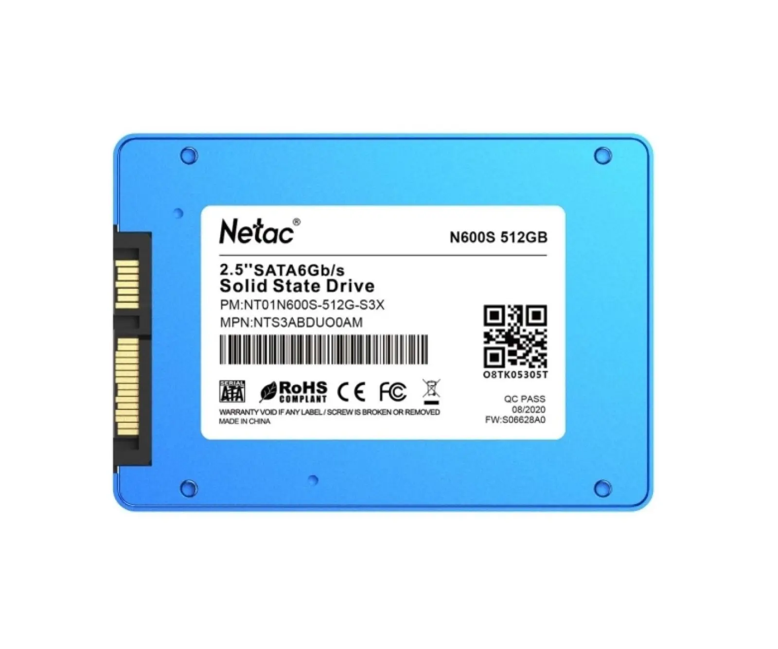 Накопитель SSD Netac 2.5 N600S 512 Гб SATA III NT01N600S-512G-S3X
