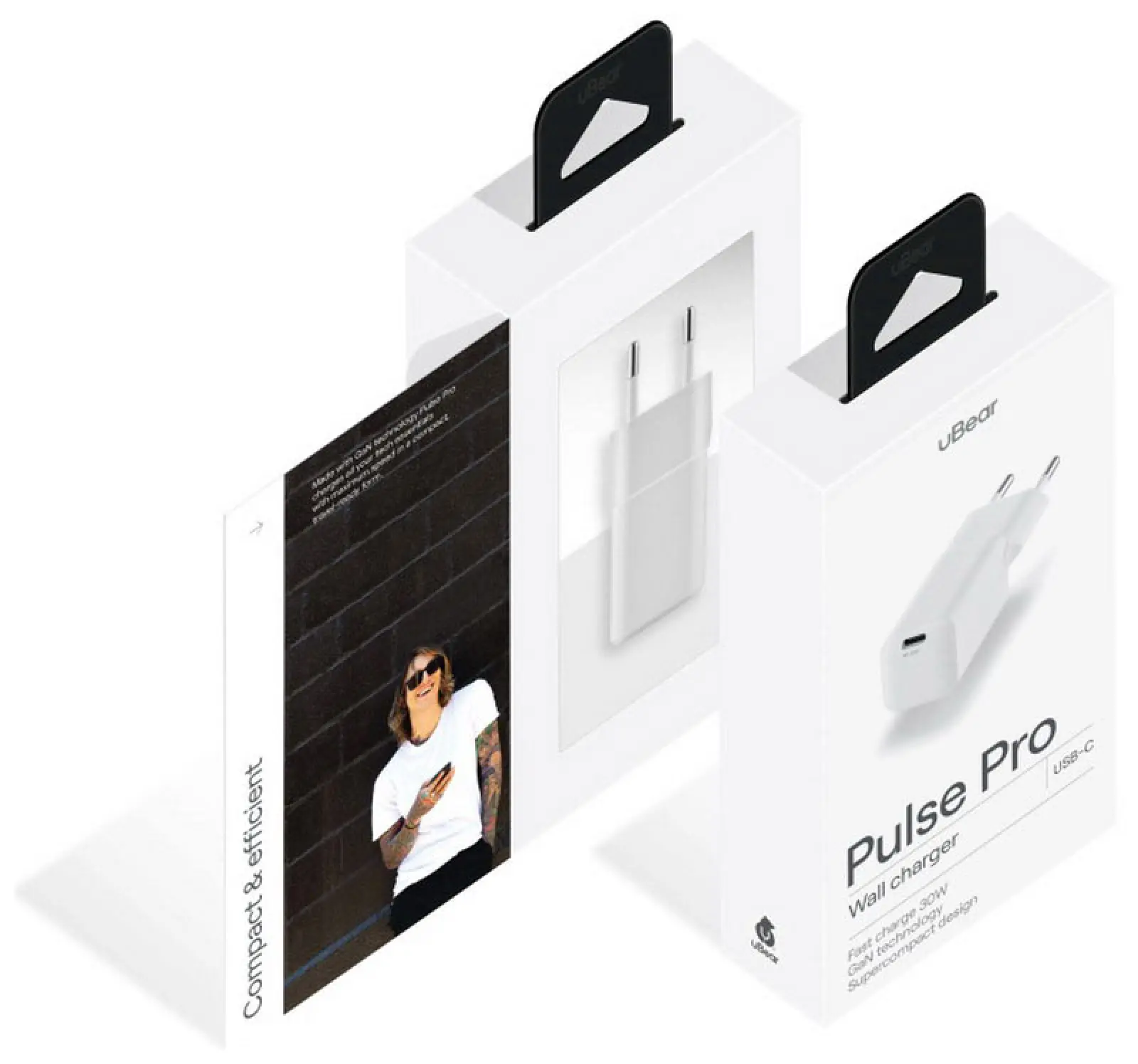 Зарядное устройство uBear Pulse Pro, GaN, 30 Вт, белый (WC11WHPD30-C)