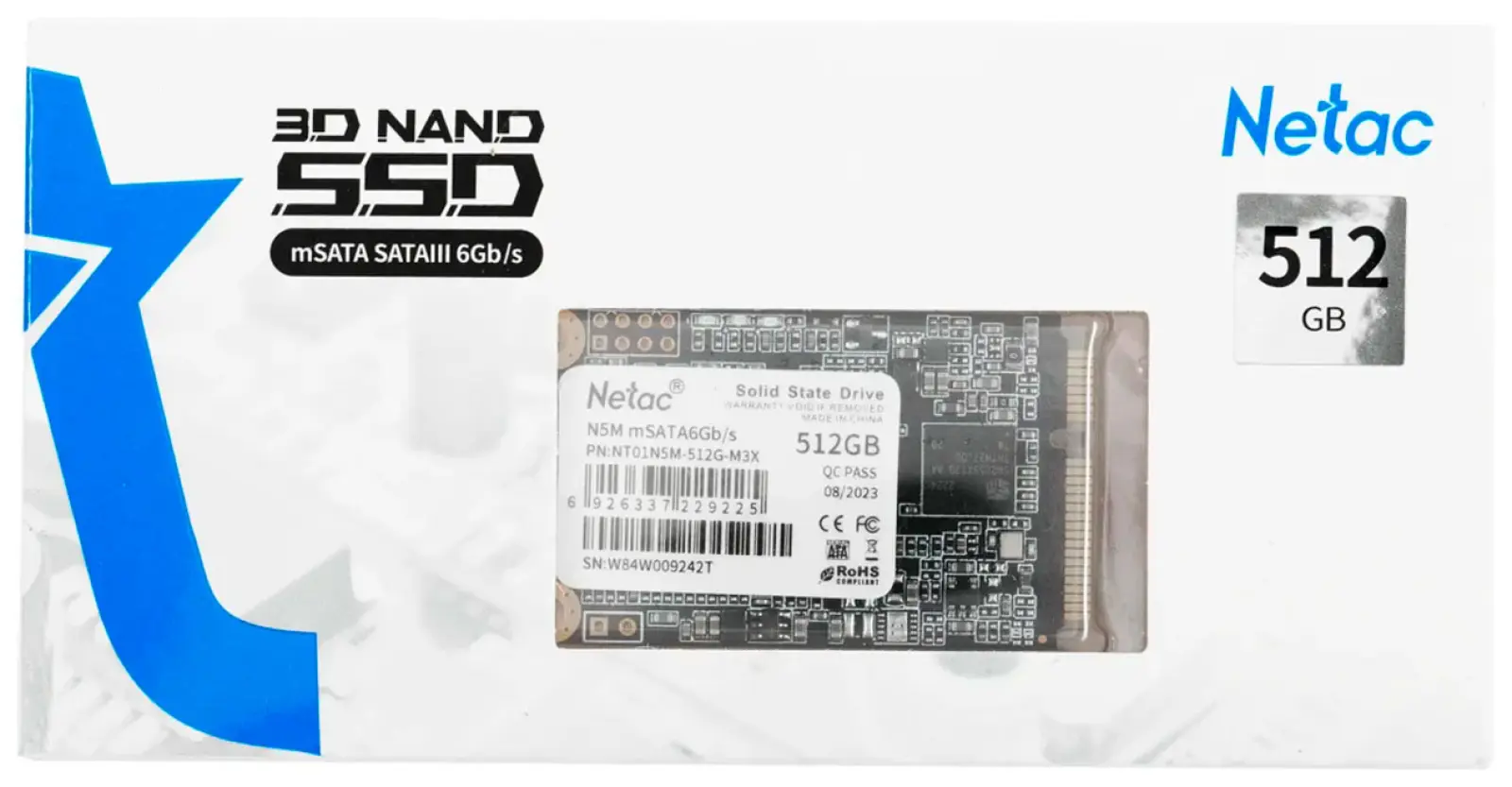 SSD накопитель Netac mSATA N5M 512 Гб SATA III (NT01N5M-512G-M3X)