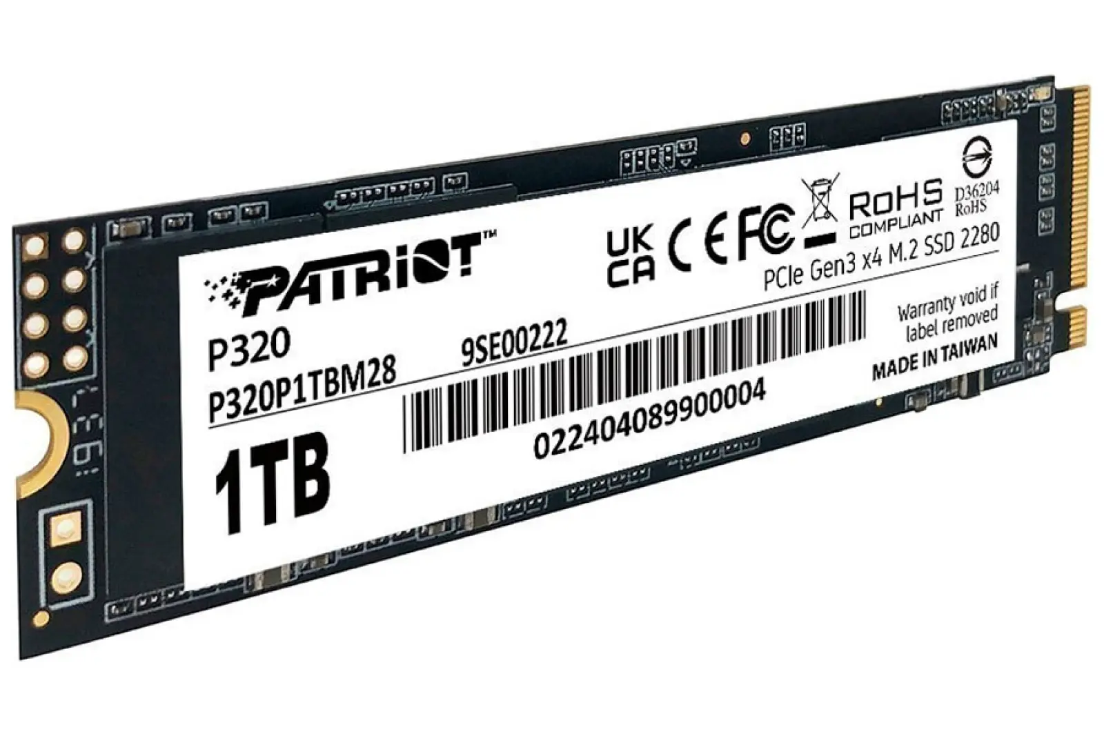SSD накопитель Patriot Memory M.2 1024GB P320 (P320P1TBM28)