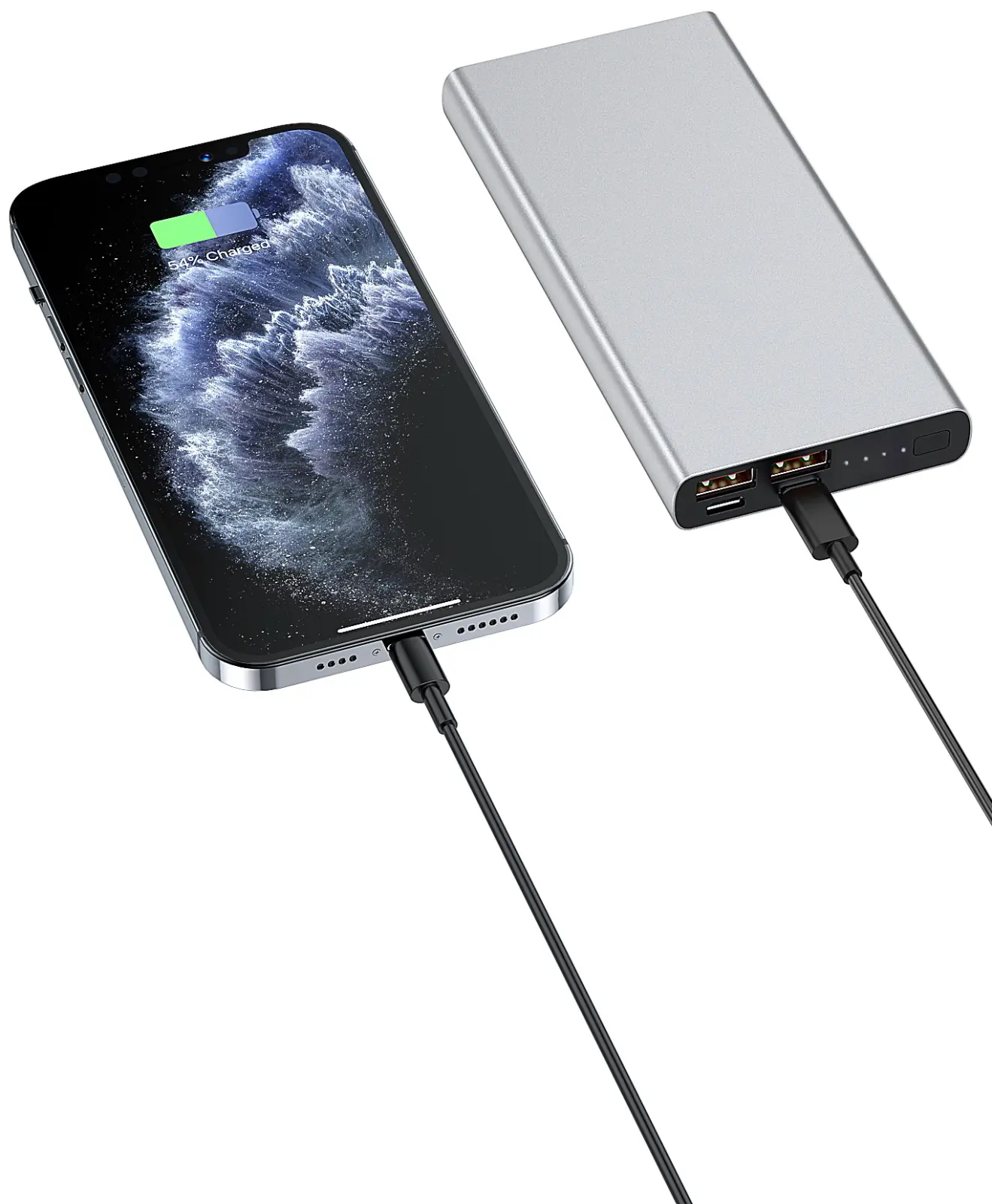 Внешний аккумулятор Hiper CORE 2XL Metal PowerBank, серебристый, 10000 мАч