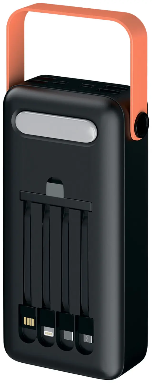 АКБ Red Line RP-67, 40000 mAh, с фонариком и встроенными кабелями, черный