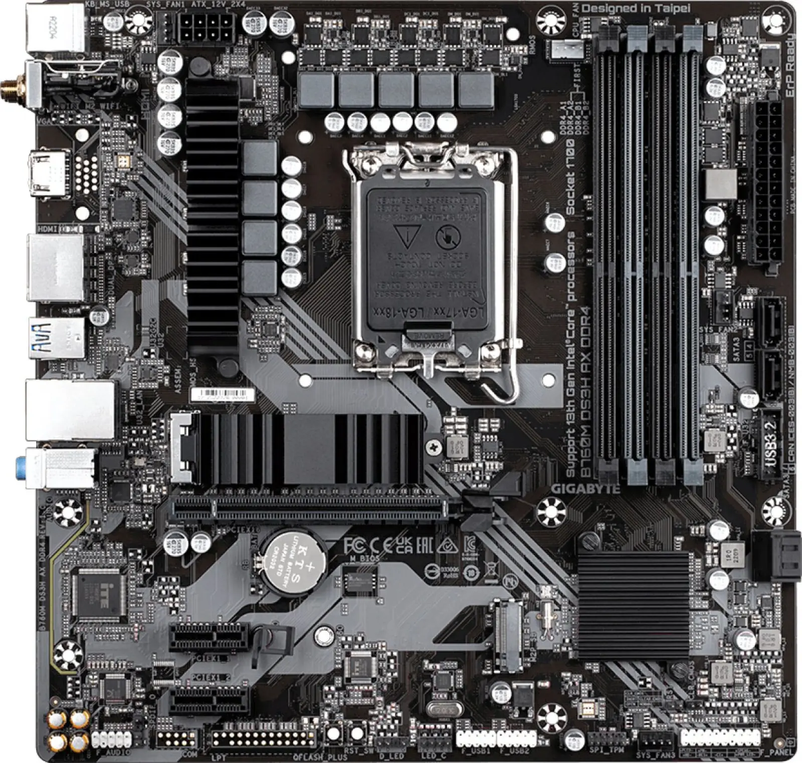 Материнская плата Gigabyte B760M DS3H AX DDR4 (LGA1700, mATX)