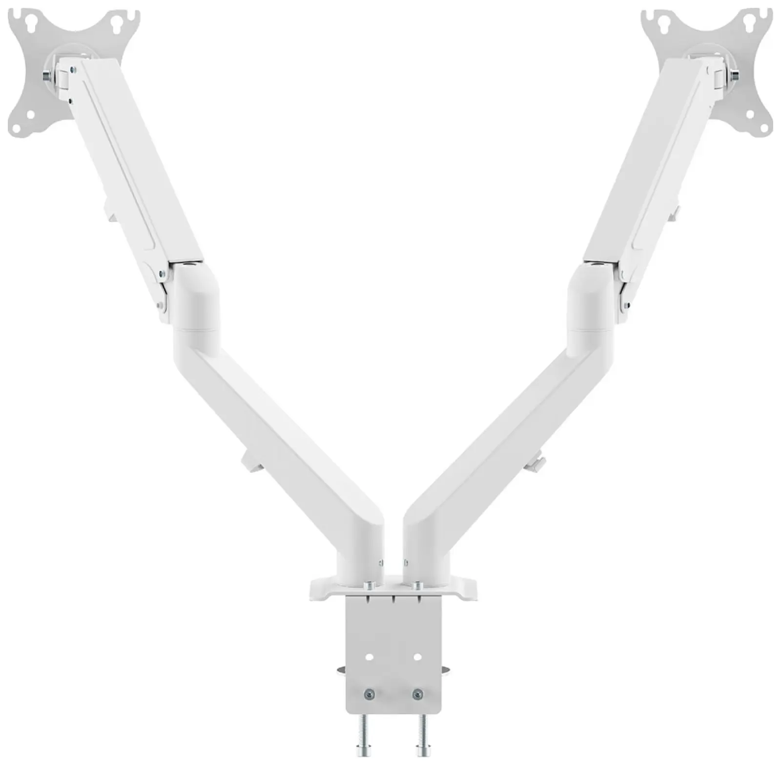 Кронштейн для двух мониторов UniTeki FMGT82W для двух мониторов к столу, газ лифт, диагональ 17-27 дюймов