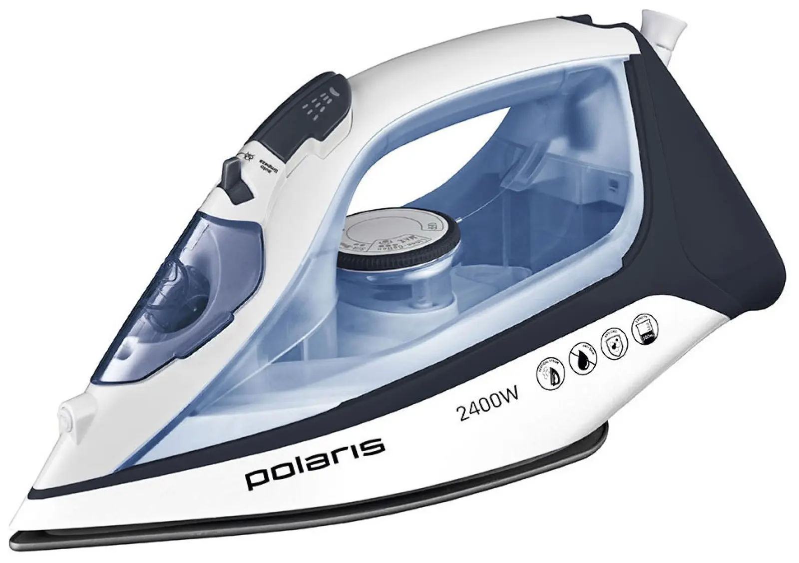Утюг для одежды с отпаривателем  Polaris PIR 2483K 3m, белый/синий