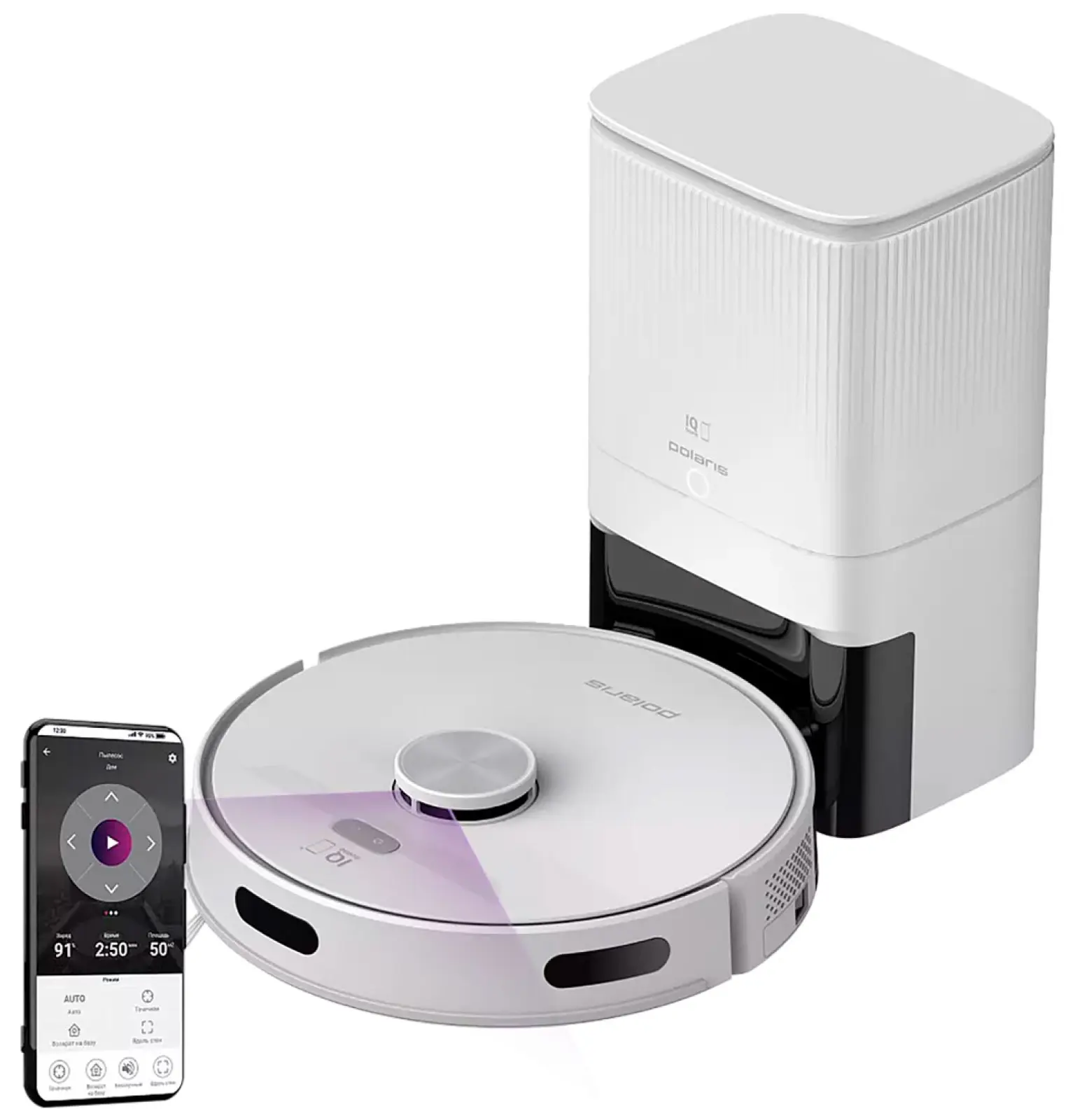 Робот-пылесос Polaris PVCRDC G2 6002 WIFI IQ Home, белый