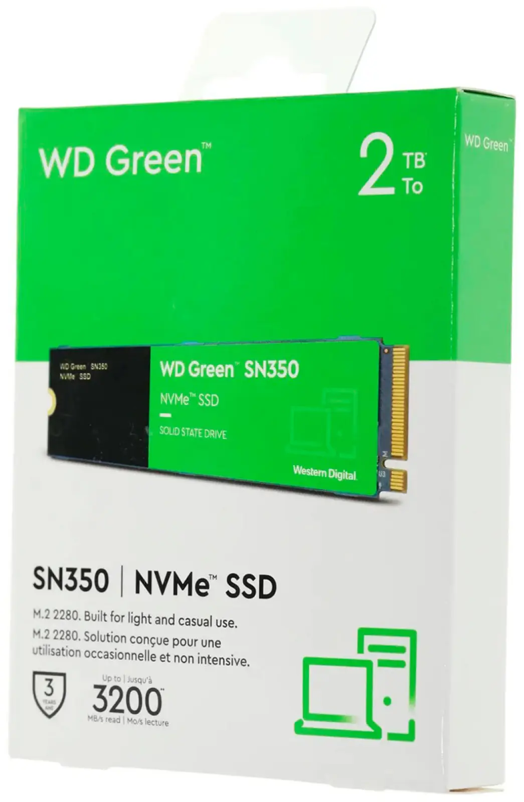 SSD накопитель Western Digital M.2 Green SN350 2000 Гб PCIe QLC (WDS200T3G0C)