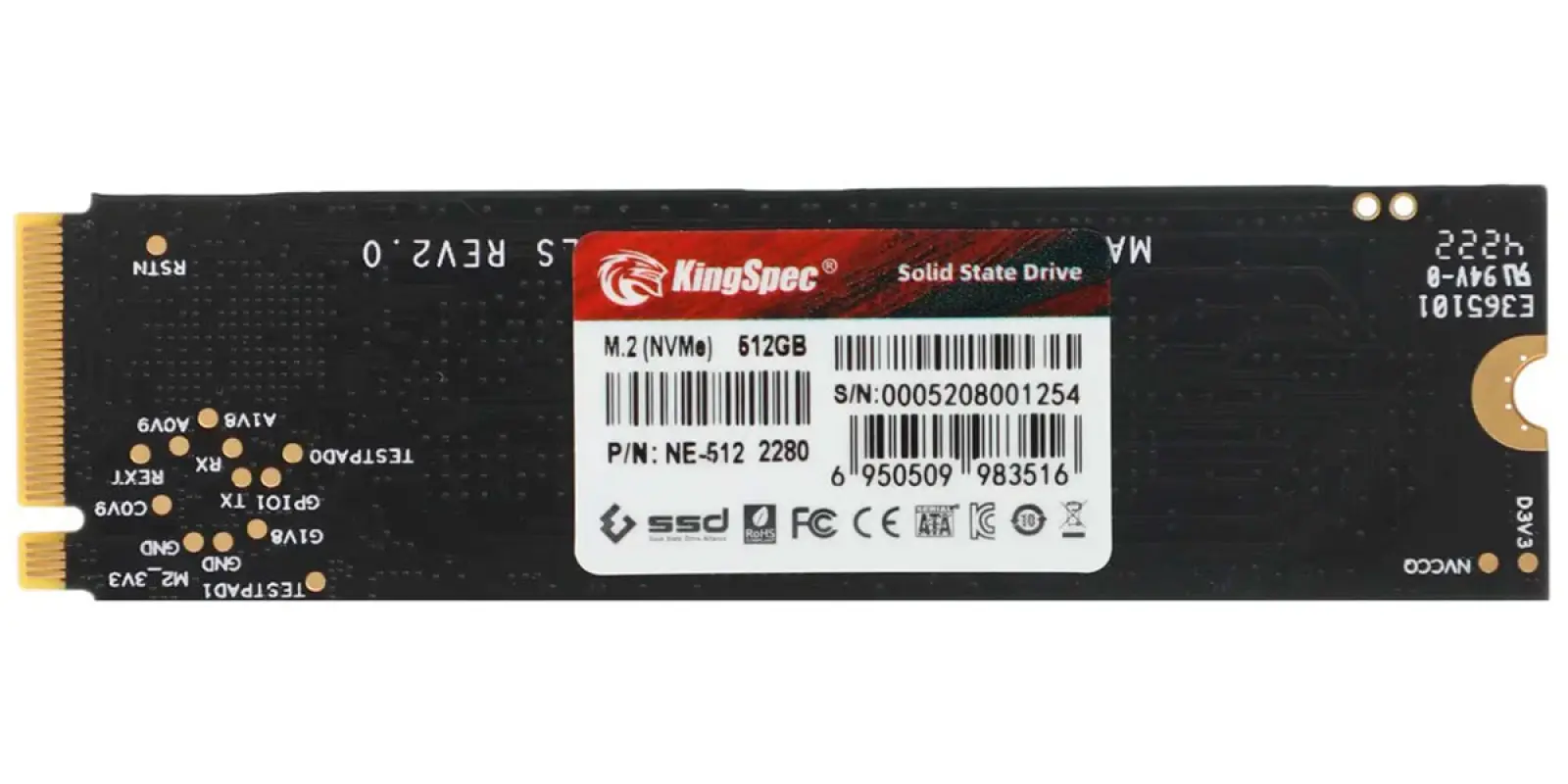 SSD накопитель Kingspec M.2 NE 512 Гб PCIe (NE-512)
