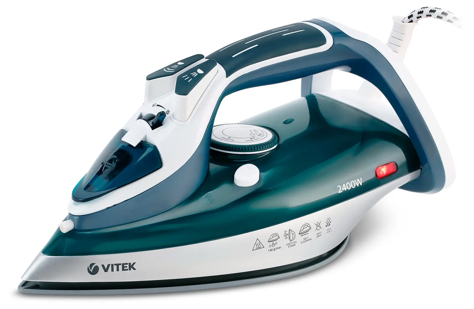 Утюг Vitek VT-8306, 2400 Вт, белый/зеленый