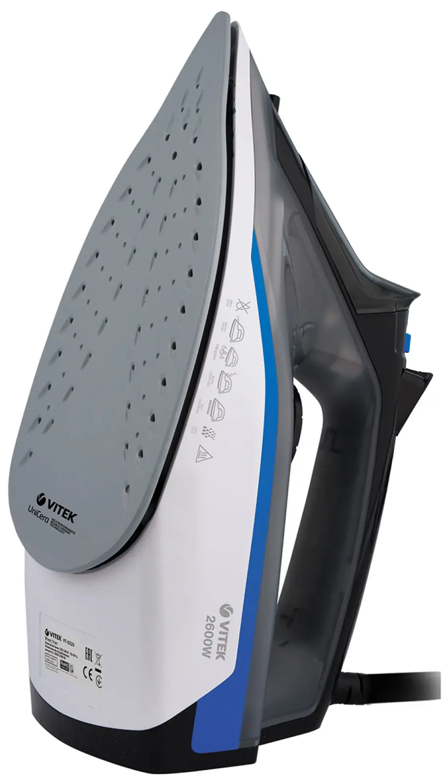 Утюг Vitek VT-8329, черный/белый/синий