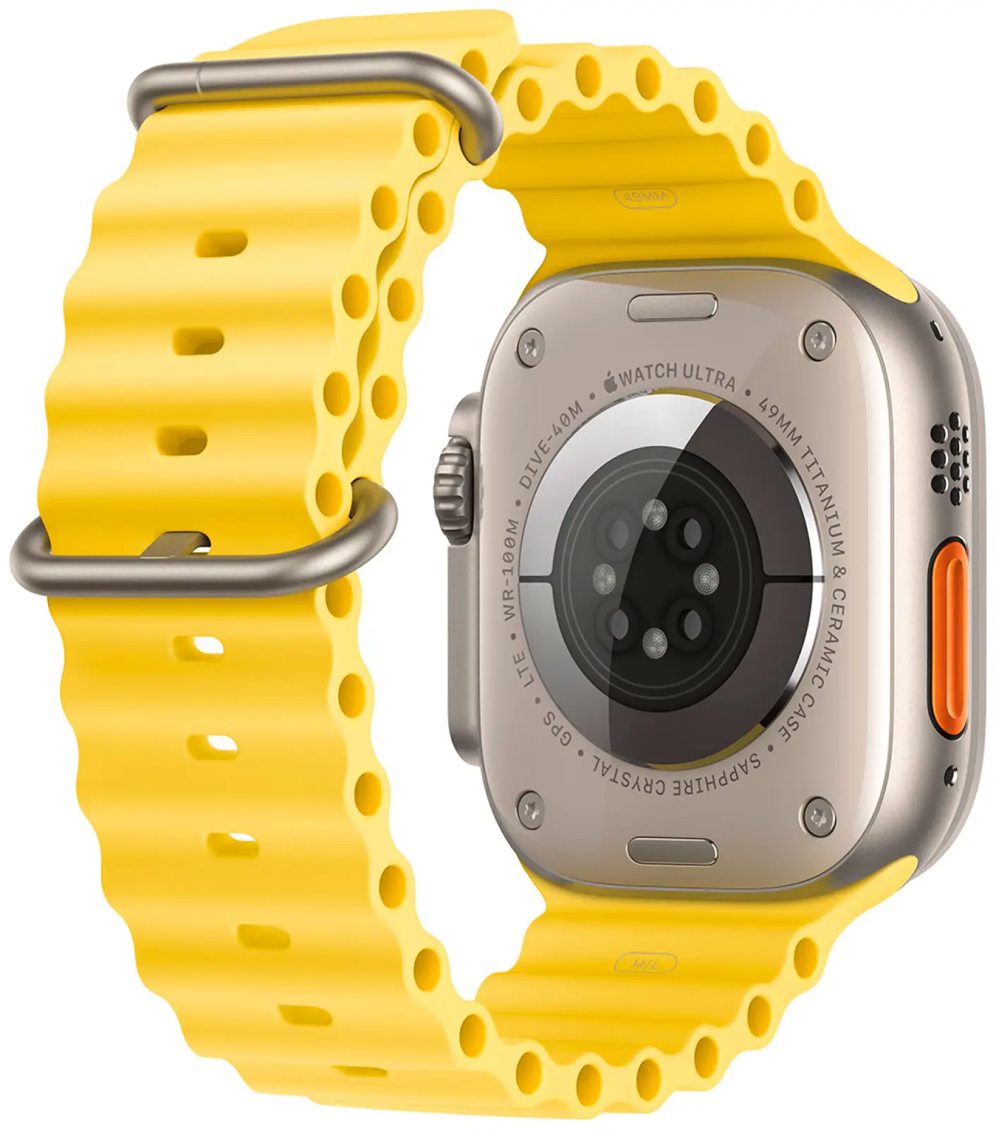 Умные часы Apple Watch 8Ultra GPS + Cellular 49mm Titanium Case спортивный ремешок цвета желтый океан 49 мм (MNH93LL/A)