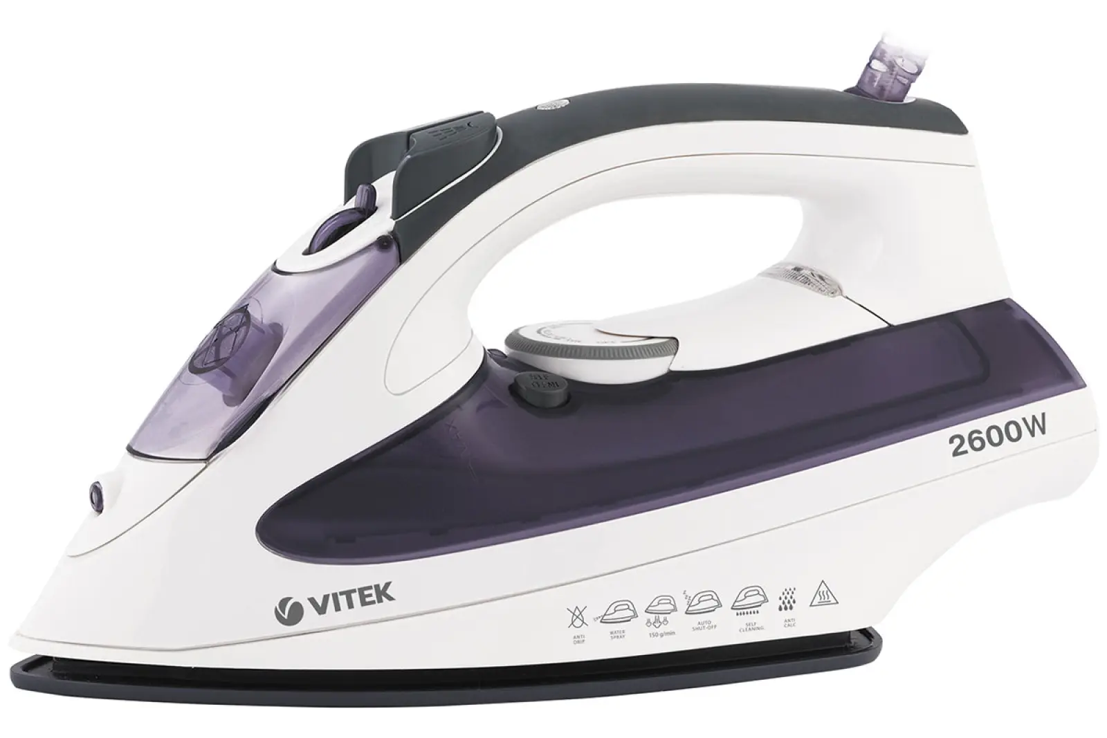 Утюг Vitek VT-8356 2600Вт белый/серый