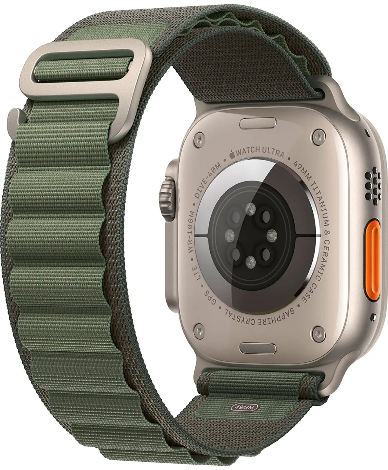 Умные часы Apple Watch 8 Ultra GPS+Cellular 49mm Titanium Case спортивный ремешок цвета зеленые Альпы 49 мм Small (MNHC3LL/A)