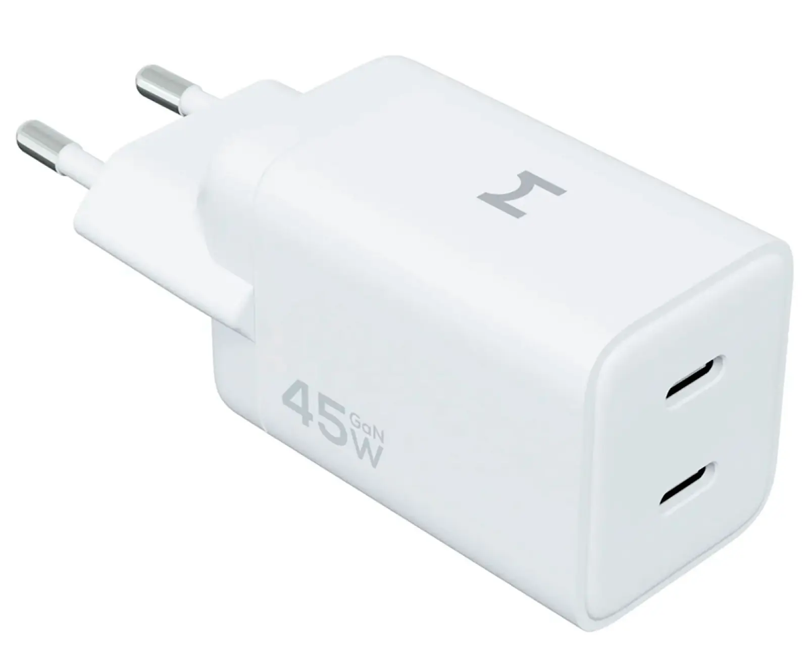 Компактное сетевое зарядное устройство Magssory Nano Pro 45w Gan Duo port wall Charger с функцией быстрой зарядки, белый
