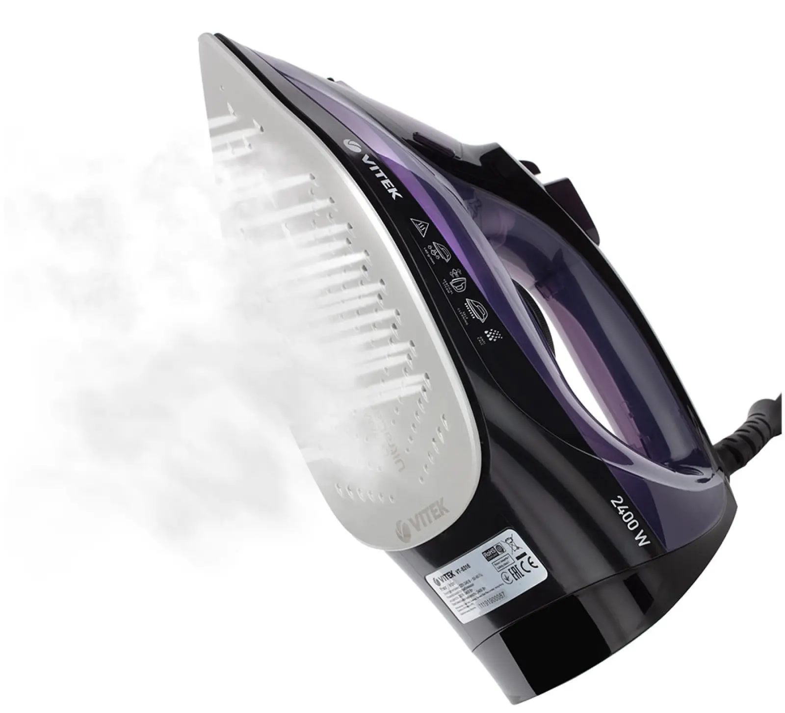 Утюг Vitek VT-8316, черный/фиолетовый