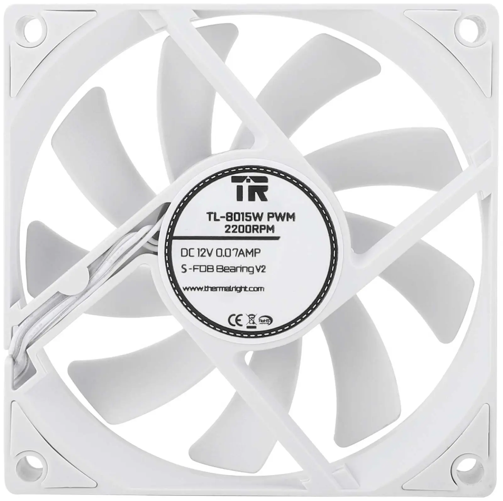 Вентилятор для корпуса Thermalright TL-8015W, 80mm, White