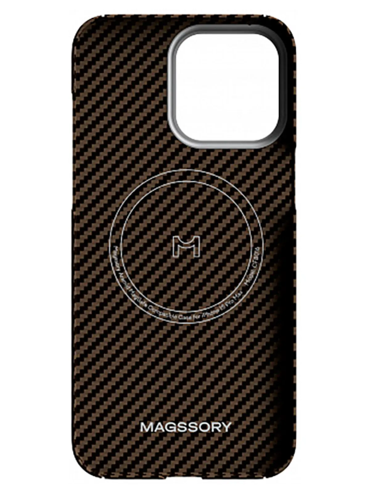 Чехол для мобильного телефона Magssory для iPhone 15 Pro Max, кевлар (арамид), с магнитами, совместимый с MagSafe, chocolate (CFB016)