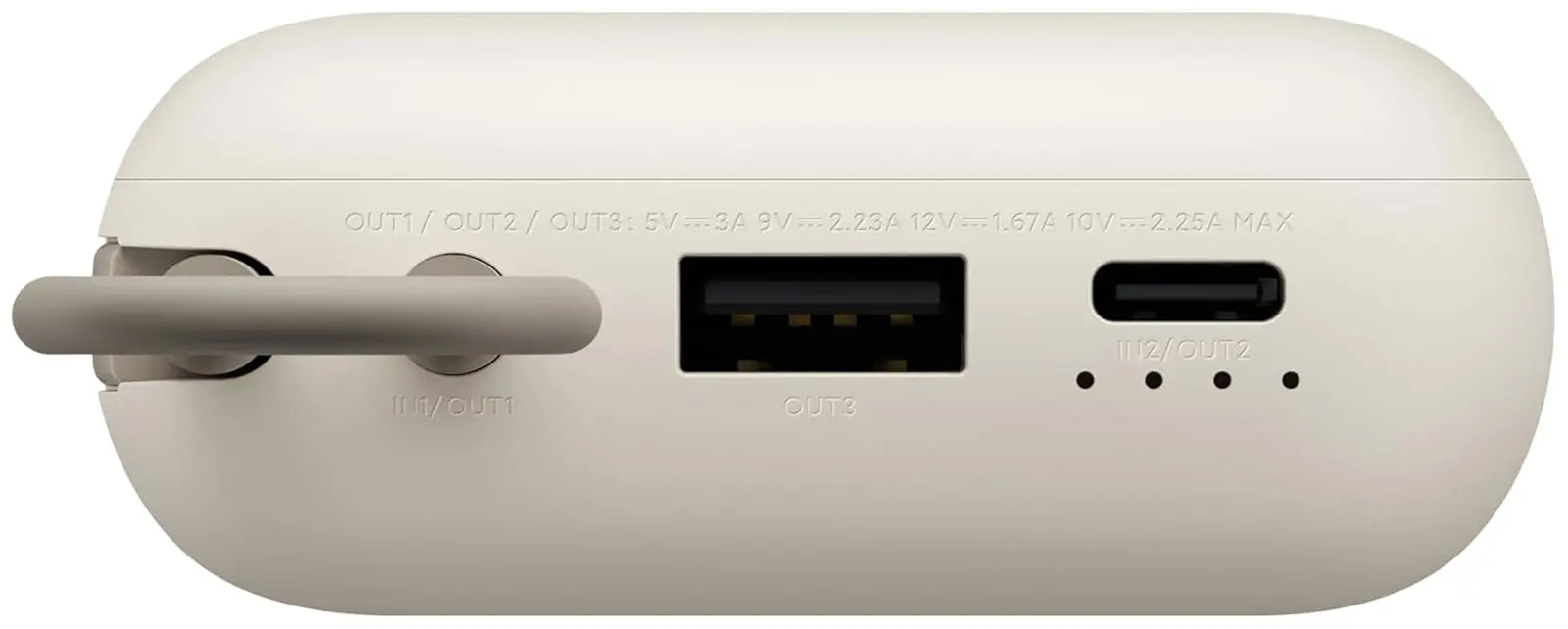 Внешний аккумулятор Xiaomi Power Bank 10000mAh, встроенный кабель, Tan GL (BHR9072GL)
