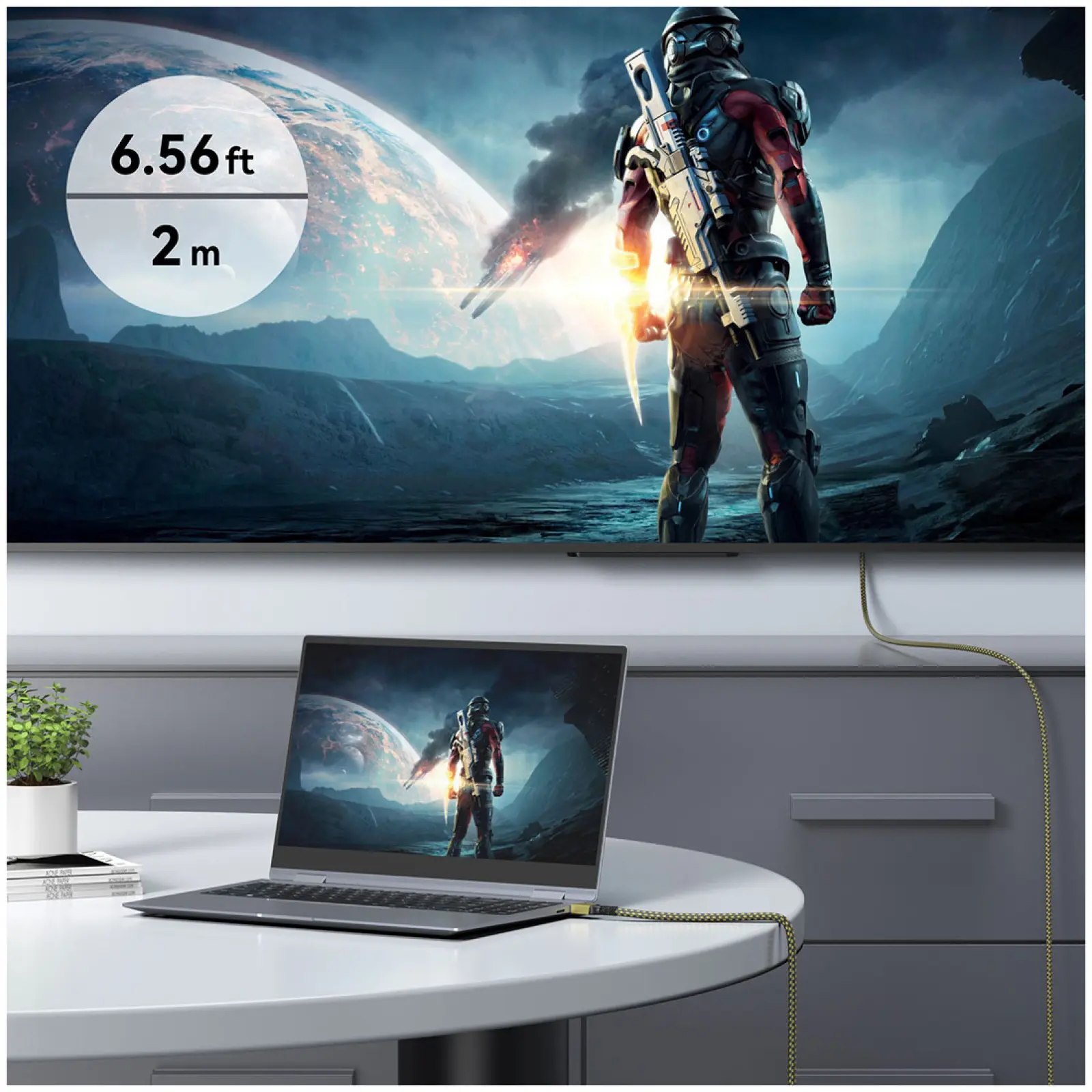 Кабель плетеный Mokin MOHD0220-GO HDMI to HDMI, 2 м