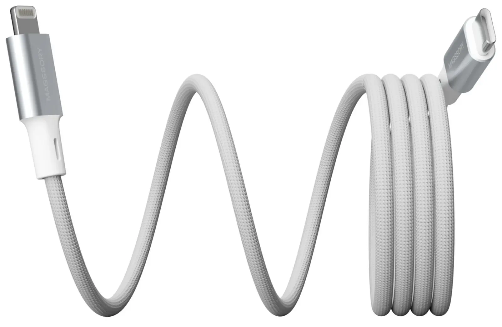 Магнитный кабель Magssory Link L USB-C - Lightning MFI, 1.2 м (white CBL003)