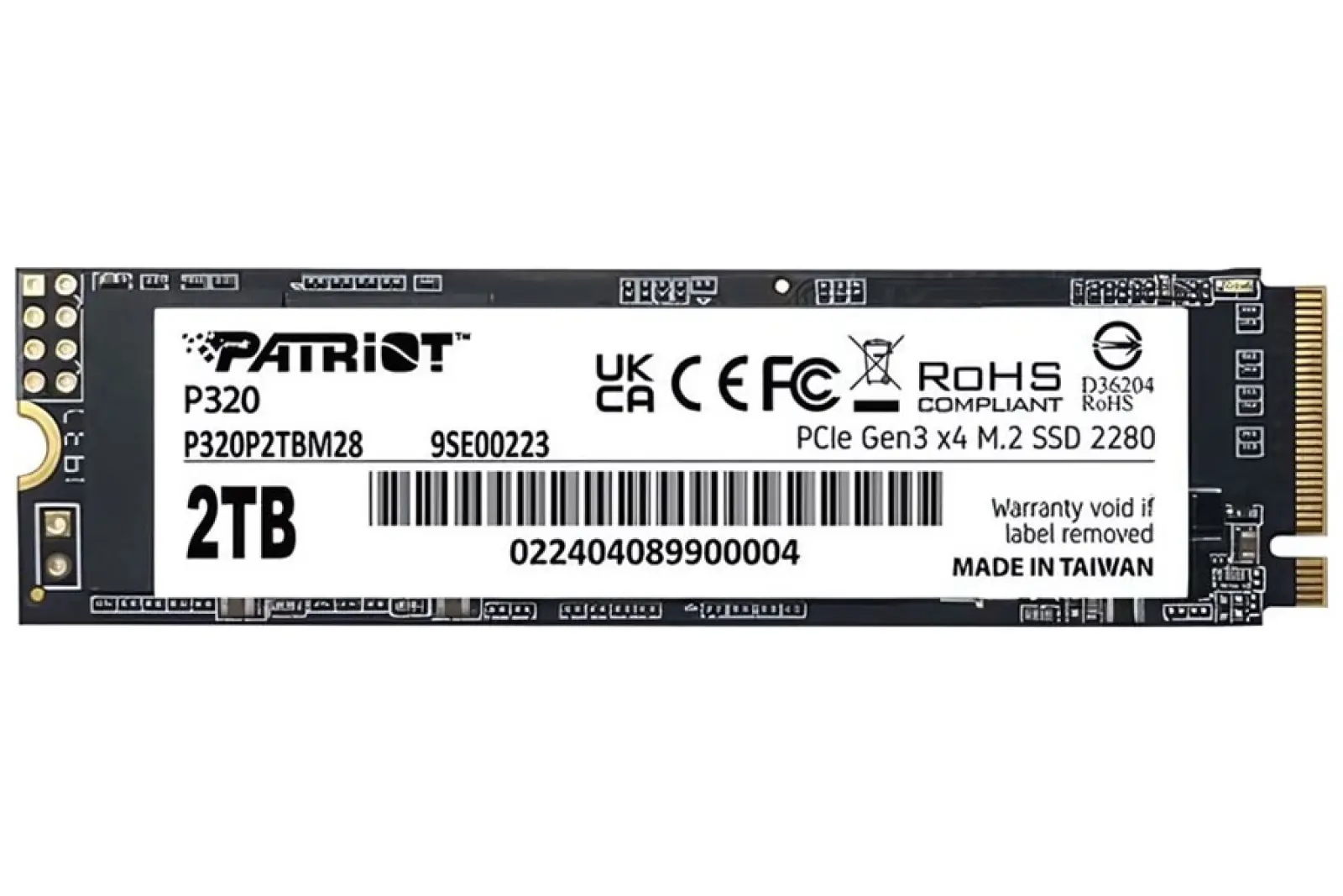 SSD накопитель Patriot Memory M.2 2048GB P320 (P320P2TBM28)