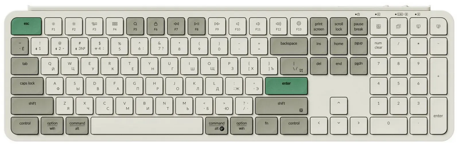 Беспроводная ультратонкая клавиатура Keychron B6 Pro, 109 клавиш, ножничные переключатели, цвет Retro Green