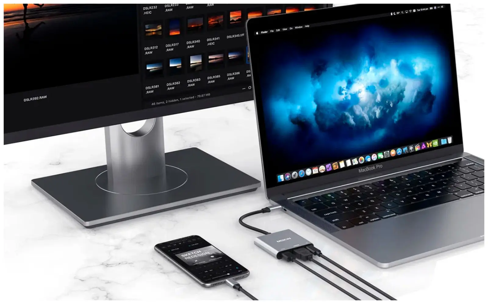 Универсальный адаптер Mokin 3 в 1, MOUC1901, HDMI+USB-C+USB3.0+PD