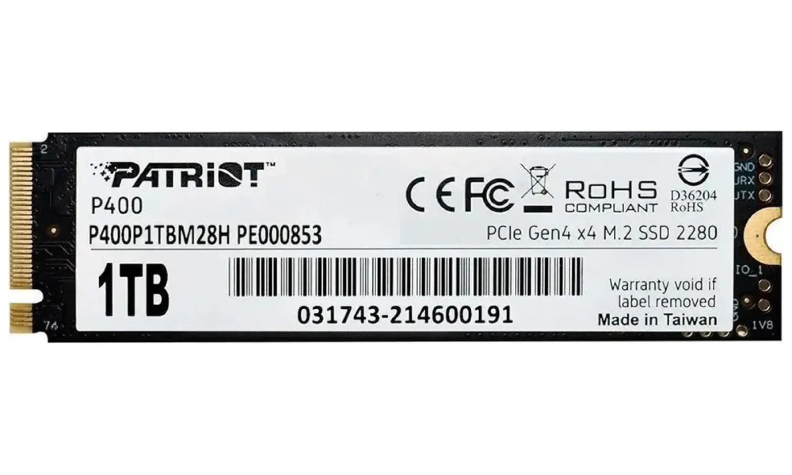 Накопитель SSD Patriot Memory M.2 P400 1024 Гб PCIe 4.0 (P400P1TBM28H)
