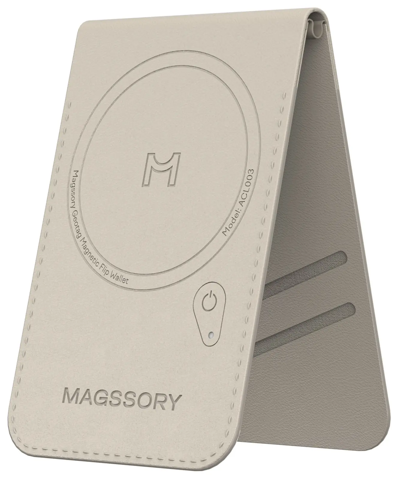 Кошелек-кардхолдер Magssory Geotag Magnetic Flip Wallet, совместимый с MagSafe и Find My, ivory (ACL003)