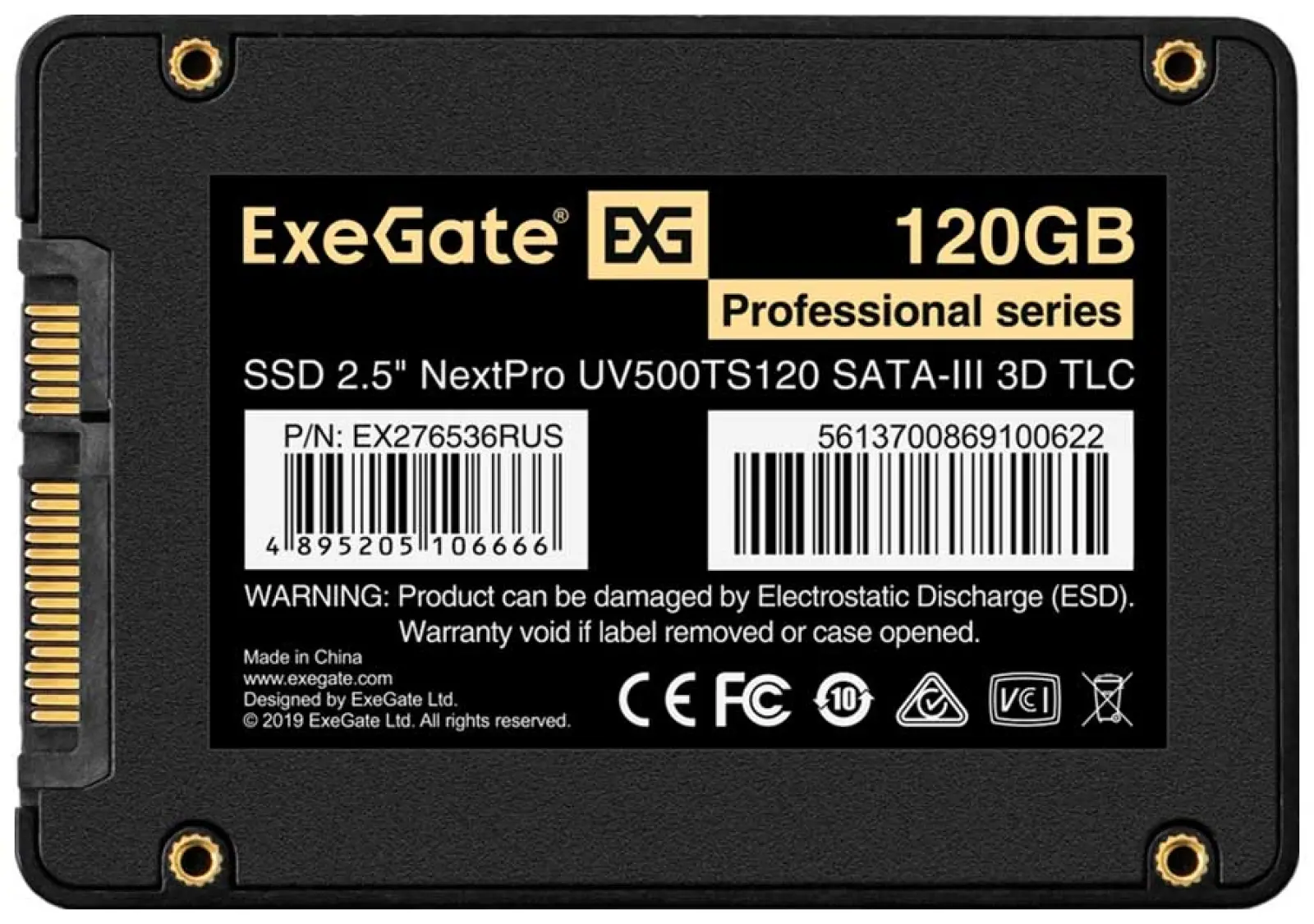 SSD накопитель ExeGate 2.5 120GB NextPro UV500TS120 SATA-III (EX276536RUS)