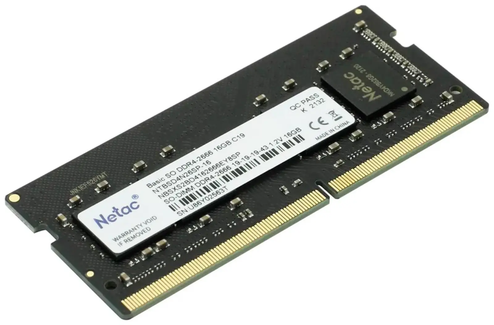 Оперативная память Netac SO-DIMM DDR4 16GB 2666MHz (NTBSD4N26SP-16)